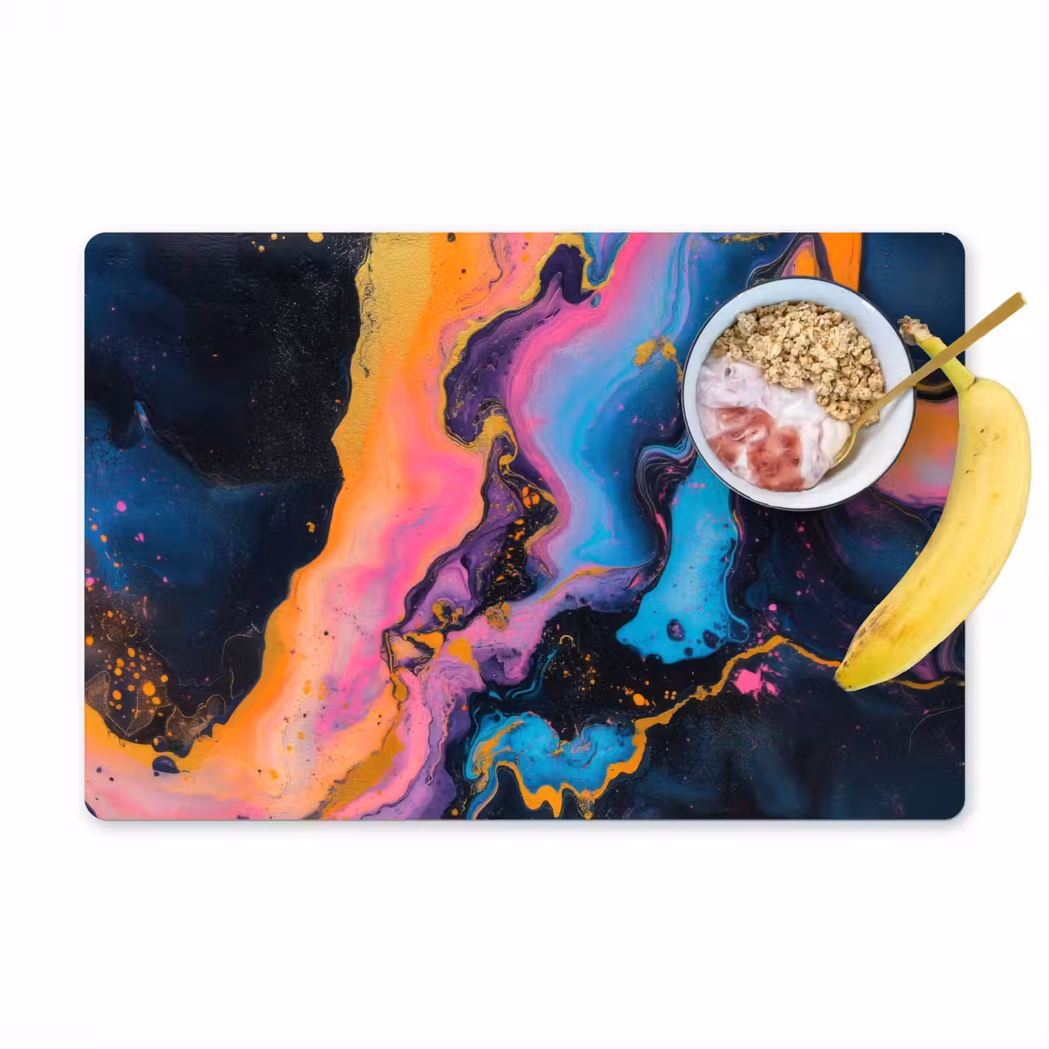 Modern - Marmer - Oranje Placemat vinyl groot -zzzproduct_Kitchenyeah-website