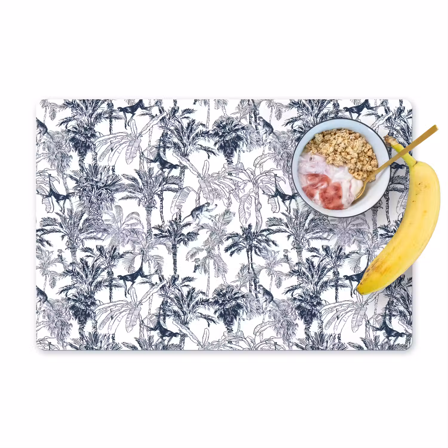 Aap - Jungle - Blauw Placemat vinyl groot 368 -zzzproduct_Kitchenyeah-website
