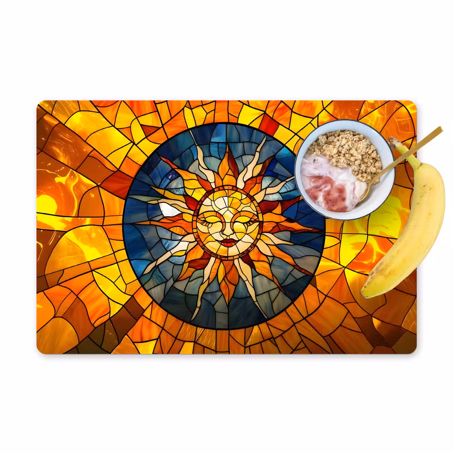 Mozaïek - Zon - Geel - Cirkel Placemat vinyl groot -zzzproduct_Kitchenyeah-website