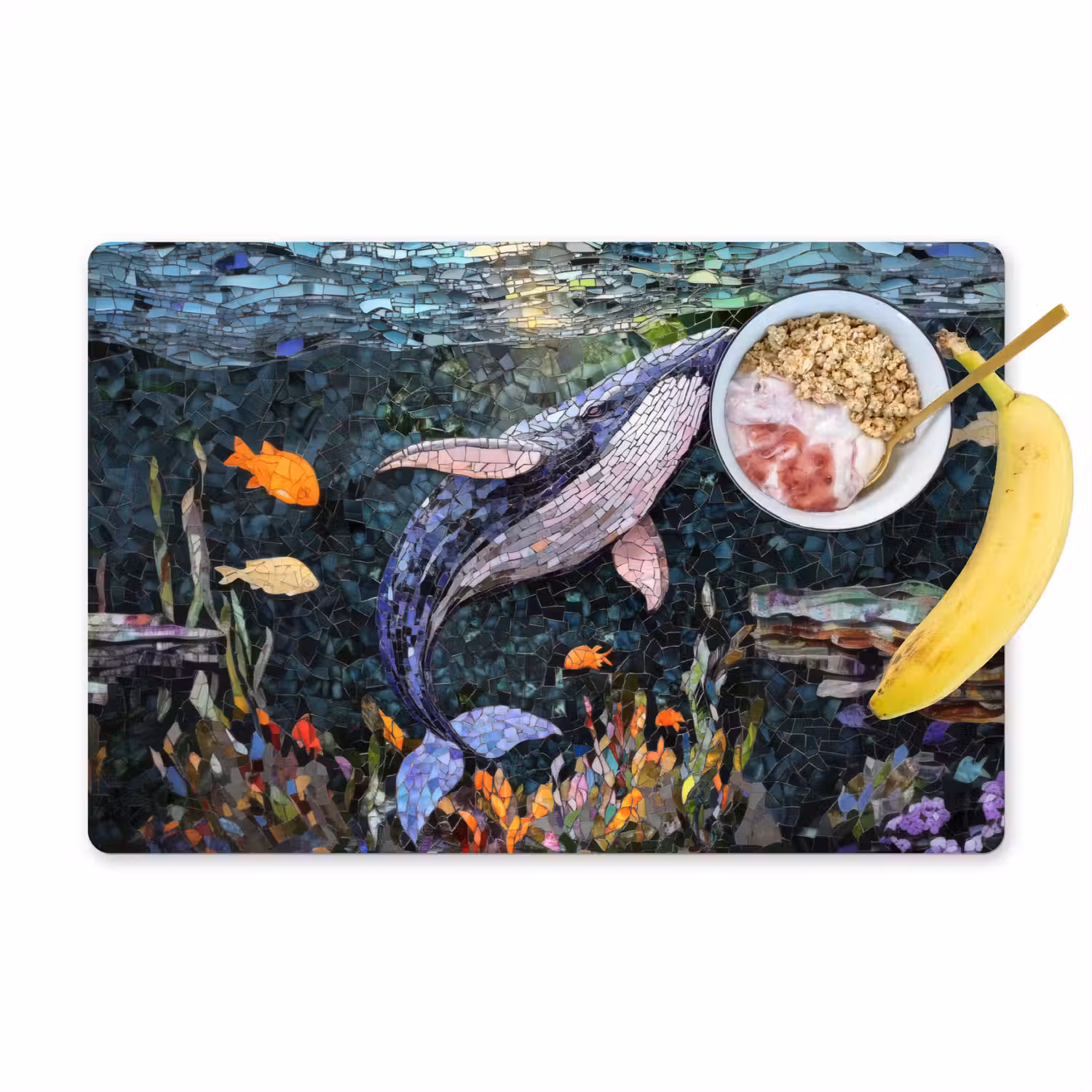 Mozaïek - Walvis - Koraal - Water Placemat vinyl groot -zzzproduct_Kitchenyeah-website