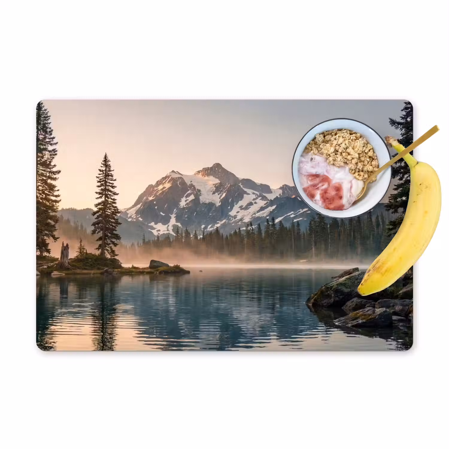 Bergen - Water - Bomen Placemat vinyl groot -zzzproduct_Kitchenyeah-website