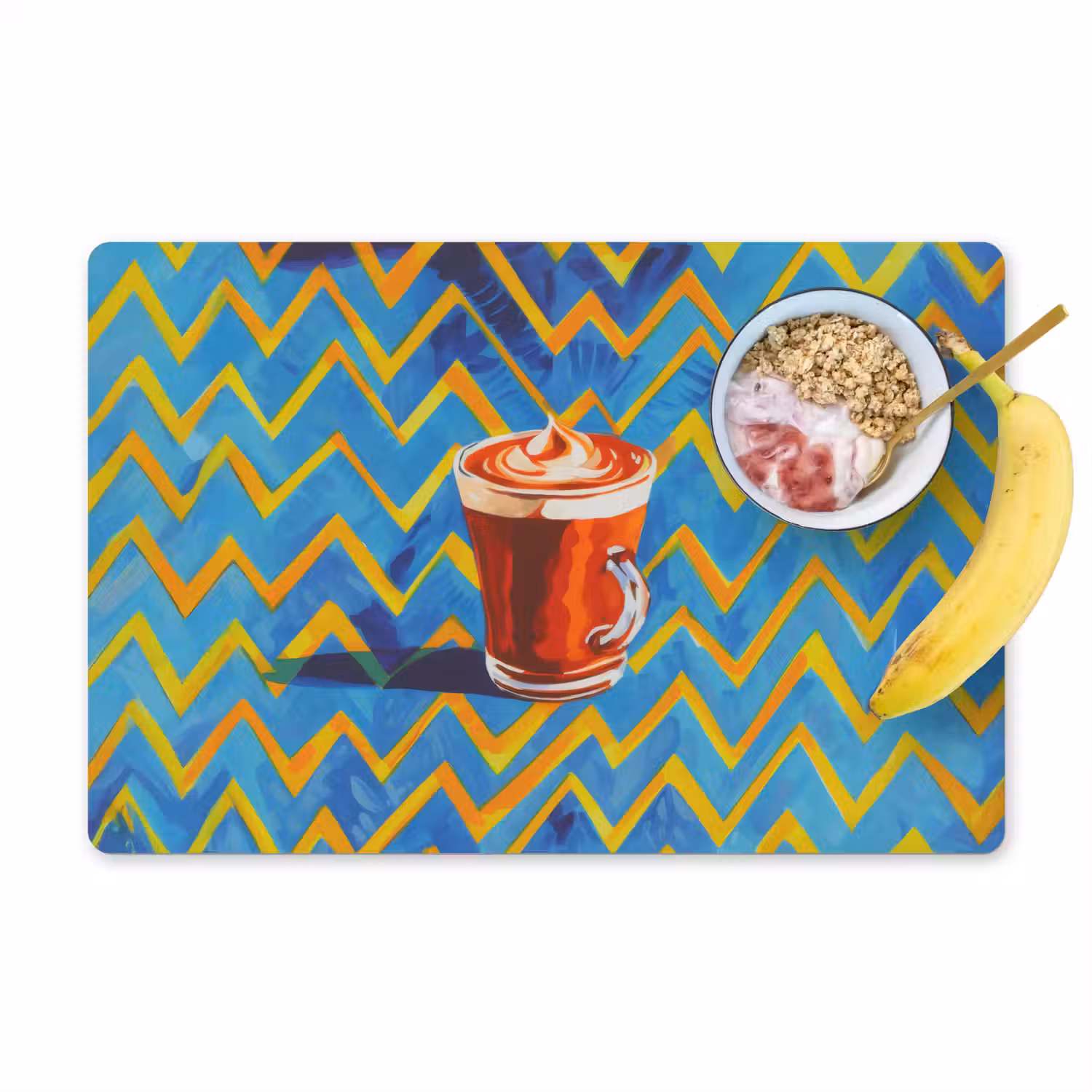 Mok - Koffie - Zigzag - Slagroom Placemat vinyl groot -zzzproduct_Kitchenyeah-website