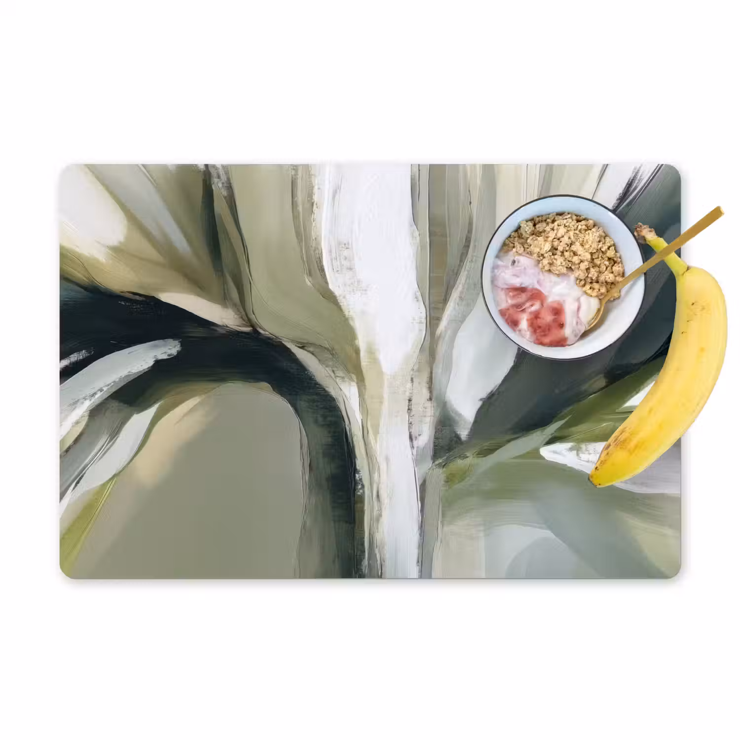 Natuur - Abstract - Groen - Penseelstreken Placemat vinyl groot -zzzproduct_Kitchenyeah-website