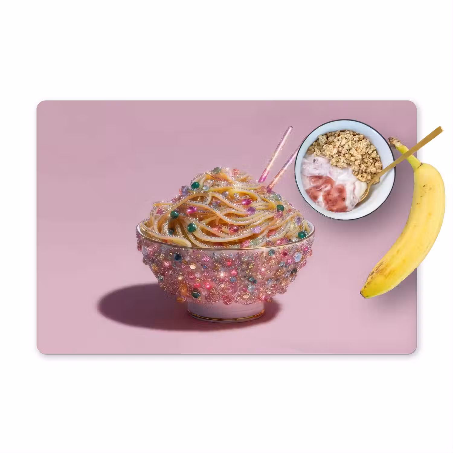 Noodles - Edelstenen - Stokjes - Roze Placemat vinyl groot -zzzproduct_Kitchenyeah-website