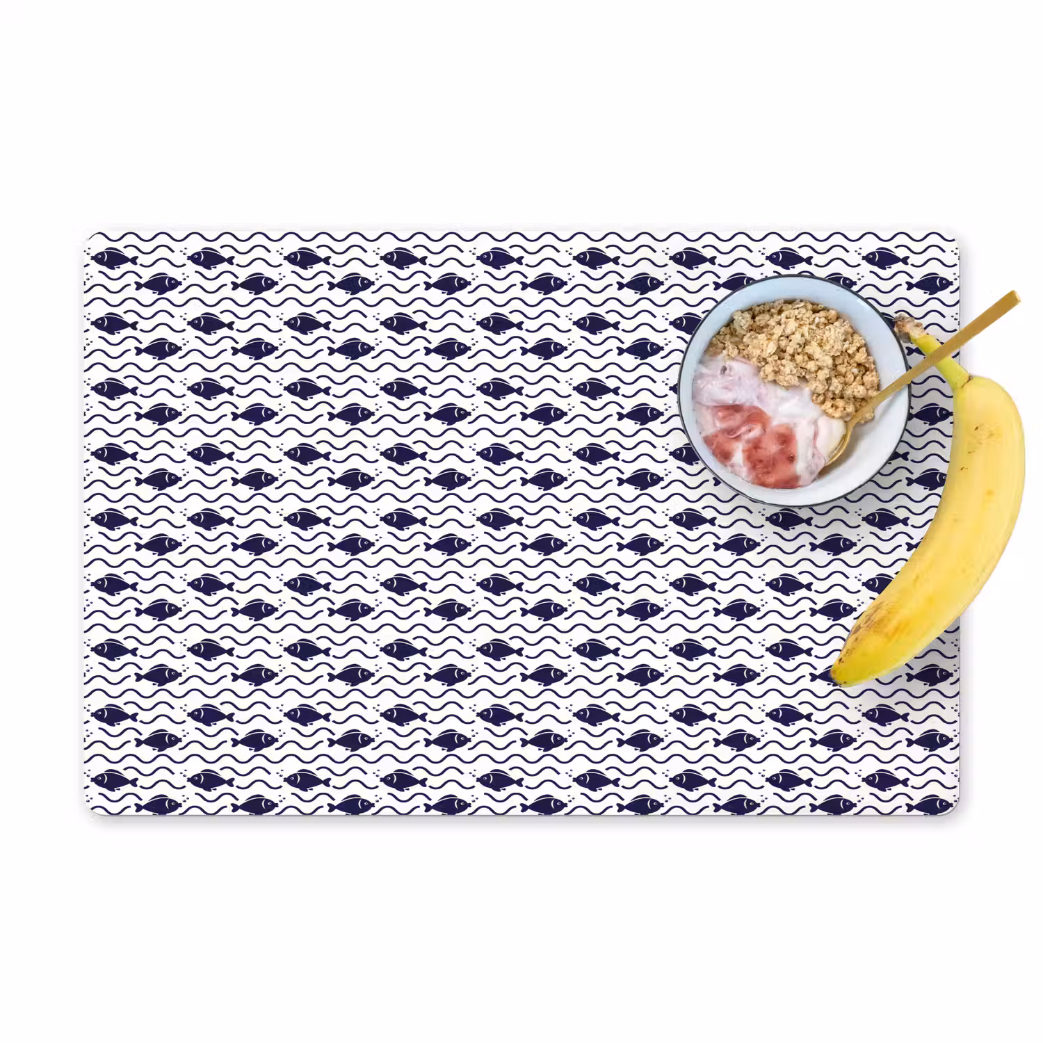 Oceaan - Visachtig - Blauw - Wit Placemat vinyl groot 368 -zzzproduct_Kitchenyeah-website