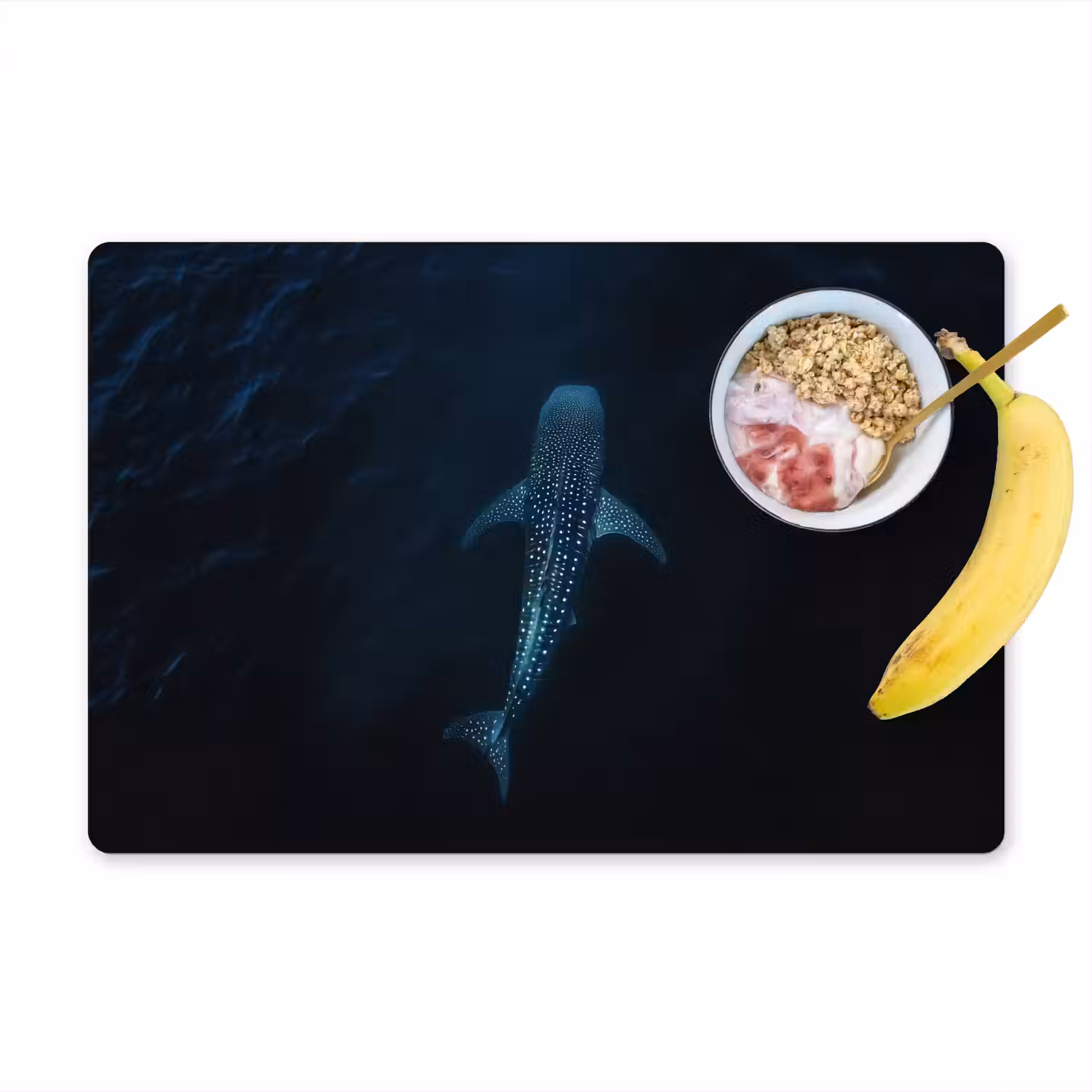 Oceaan - Walvishaai - Donkerblauw - Vlekken Placemat vinyl groot -zzzproduct_Kitchenyeah-website