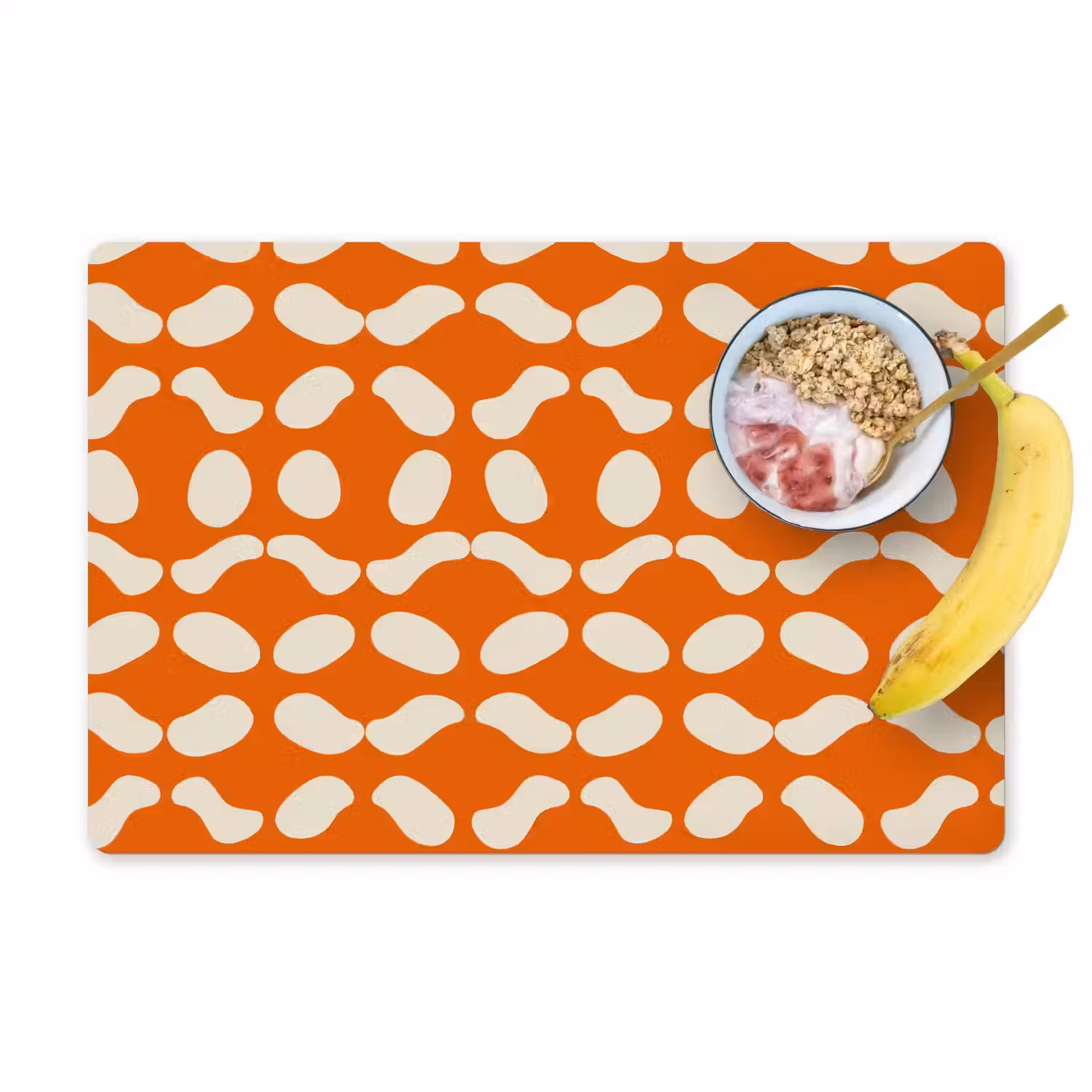 Oranje - Organische vormen - Wit Placemat vinyl groot 368 -zzzproduct_Kitchenyeah-website