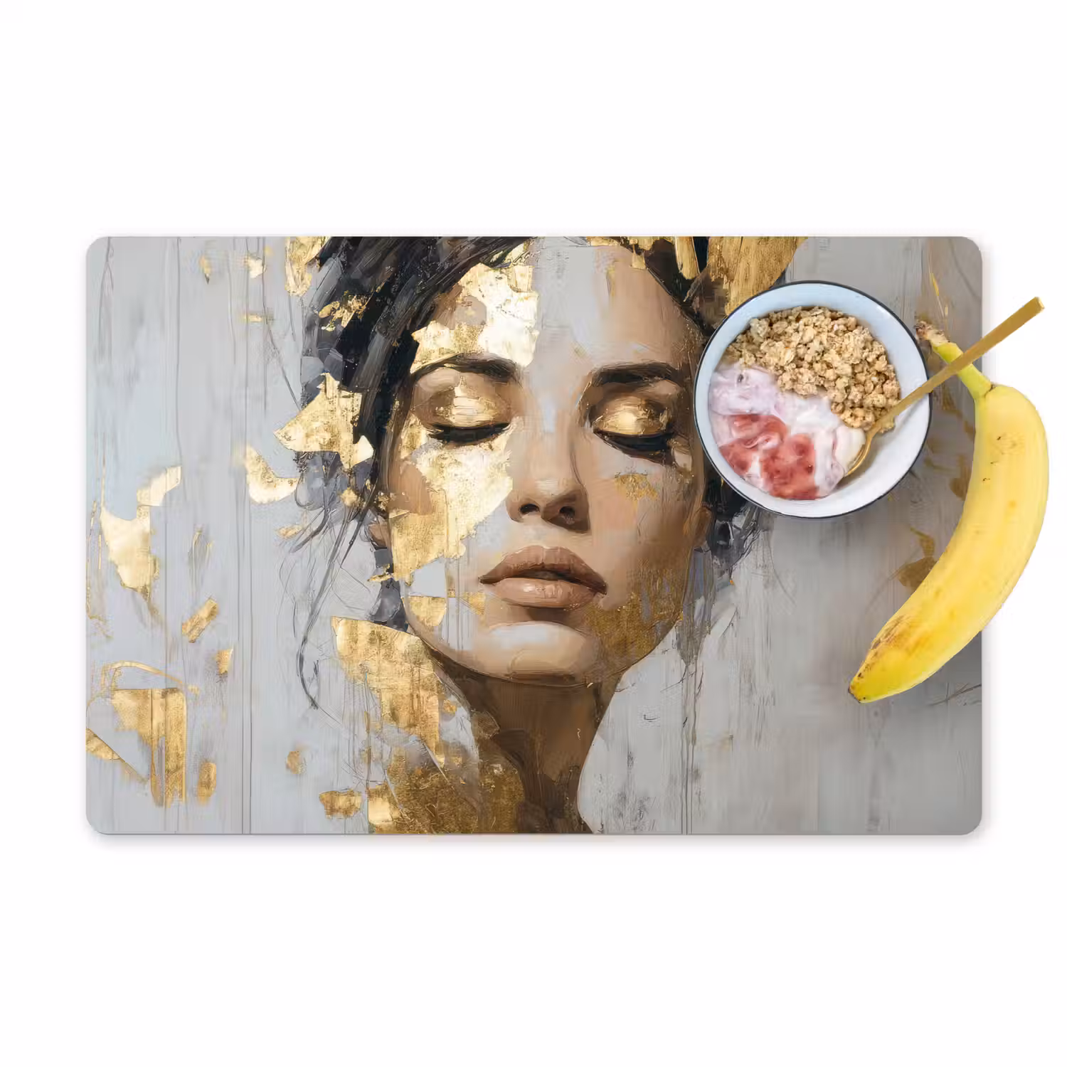 Sierlijk - Vrouw - Goud - Ogen Placemat vinyl groot -zzzproduct_Kitchenyeah-website