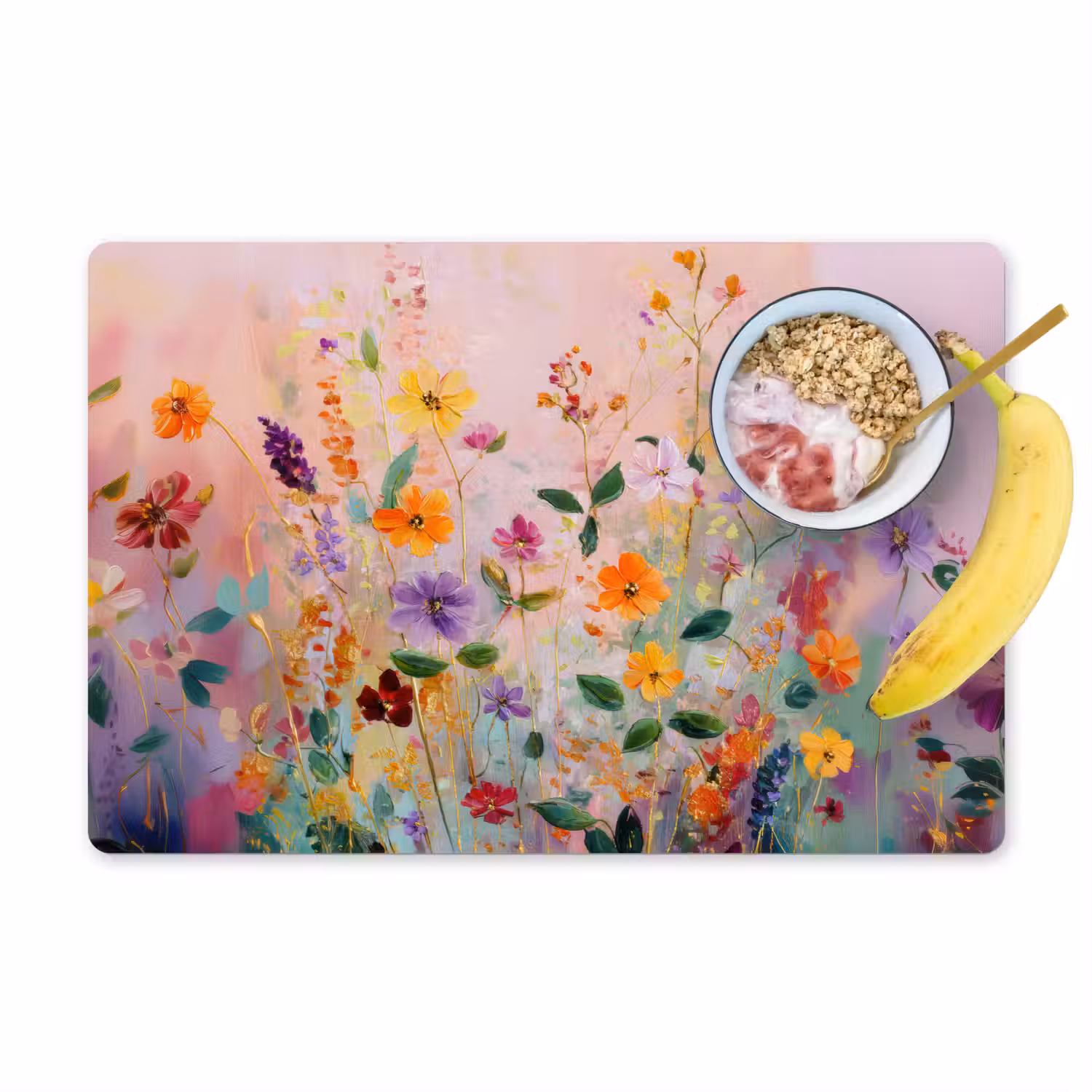 Schilderij - Bloemen - Abstract - Kleurrijk Placemat vinyl groot -zzzproduct_Kitchenyeah-website
