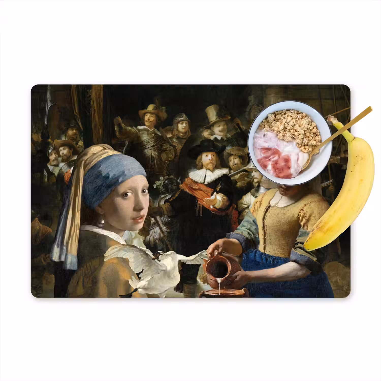 Schilderij - Oude Meesters - Zwaan Placemat vinyl groot -zzzproduct_Kitchenyeah-website