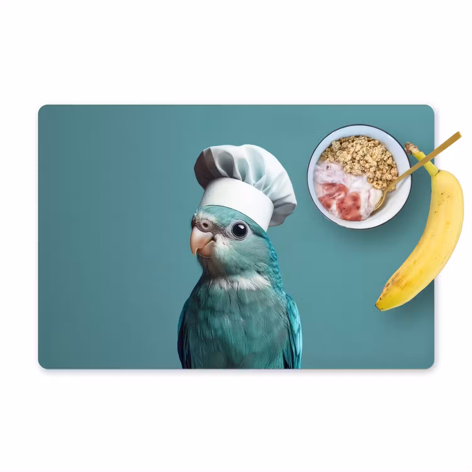 Parkiet - Vogel - Koksmuts - Cute Placemat vinyl groot -zzzproduct_Kitchenyeah-website