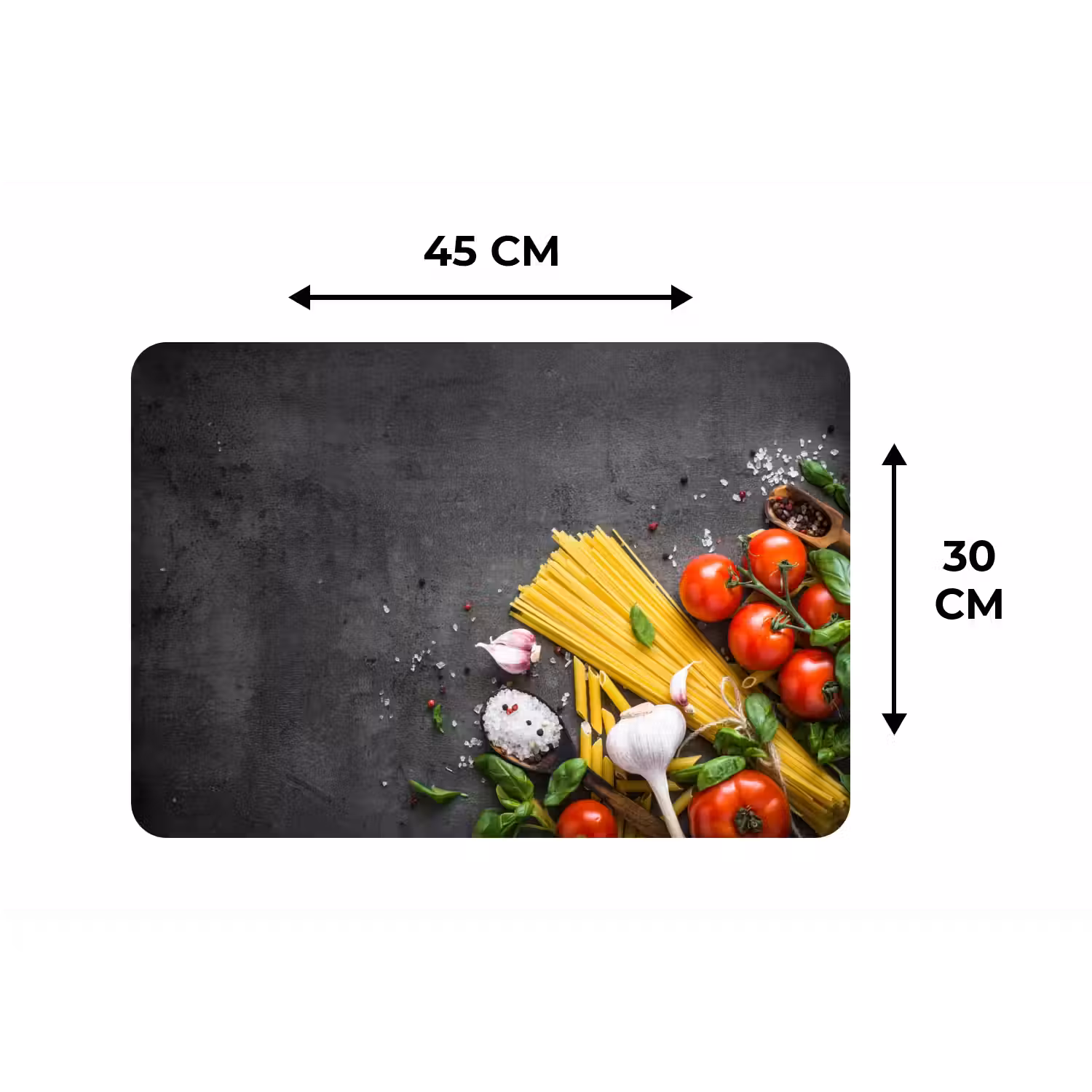 Pasta - Kruiden - Tomaat - Specerijen - Rustiek Placemat vinyl groot -specs