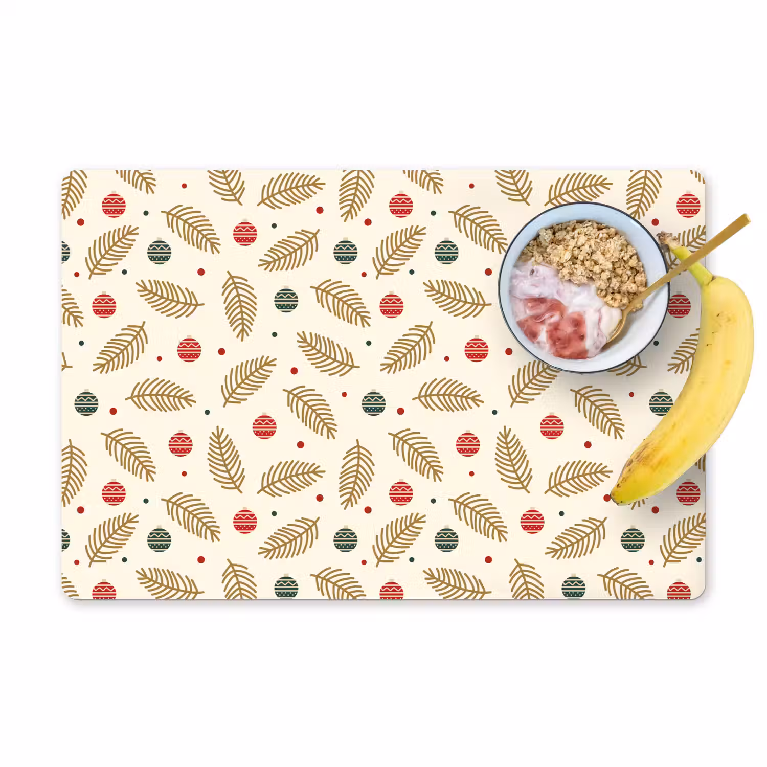 Patroon - Kerst - Symbolen - Beige Placemat vinyl groot 368 -zzzproduct_Kitchenyeah-website