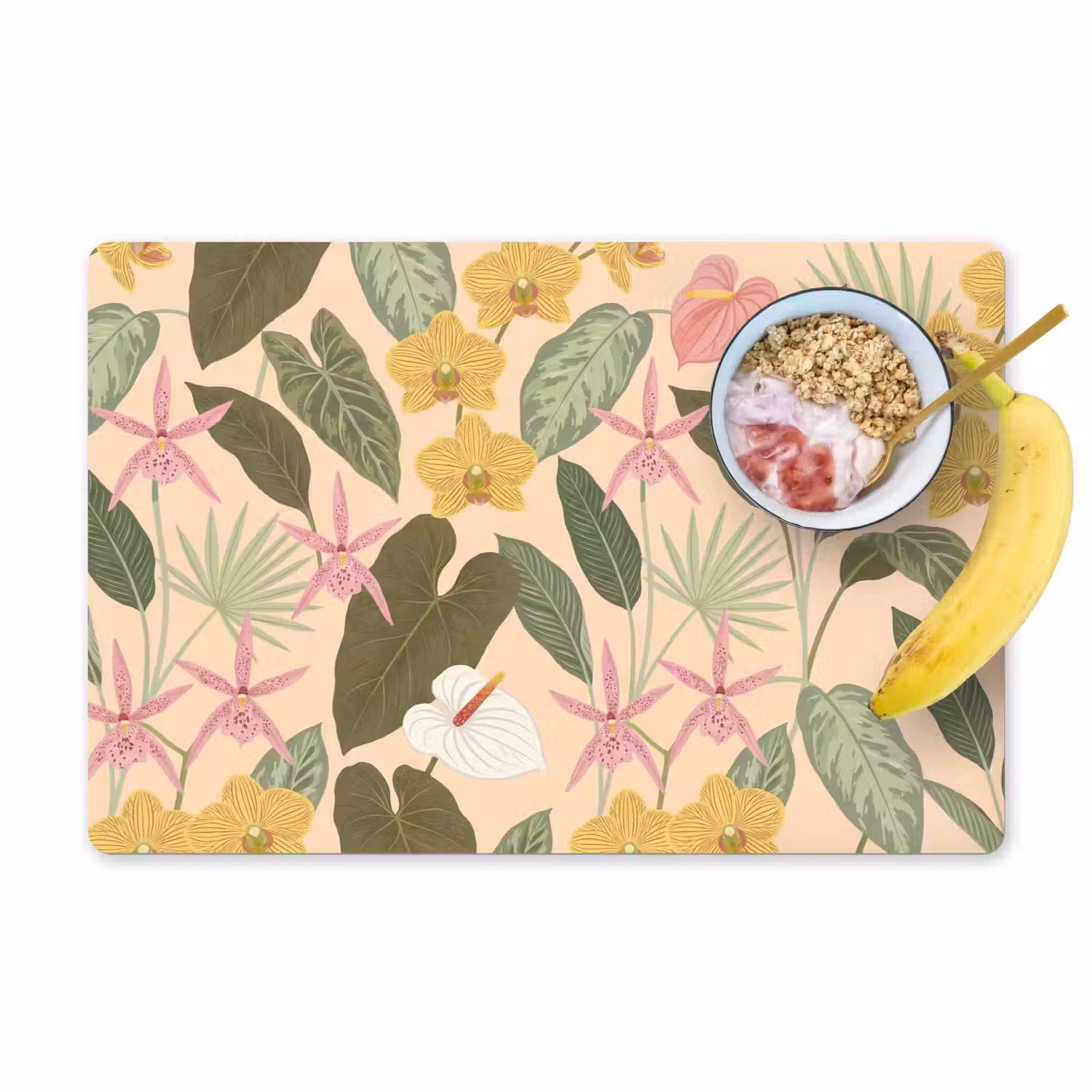 Patroon - Bloemen - Kleurrijk Placemat vinyl groot -zzzproduct_Kitchenyeah-website