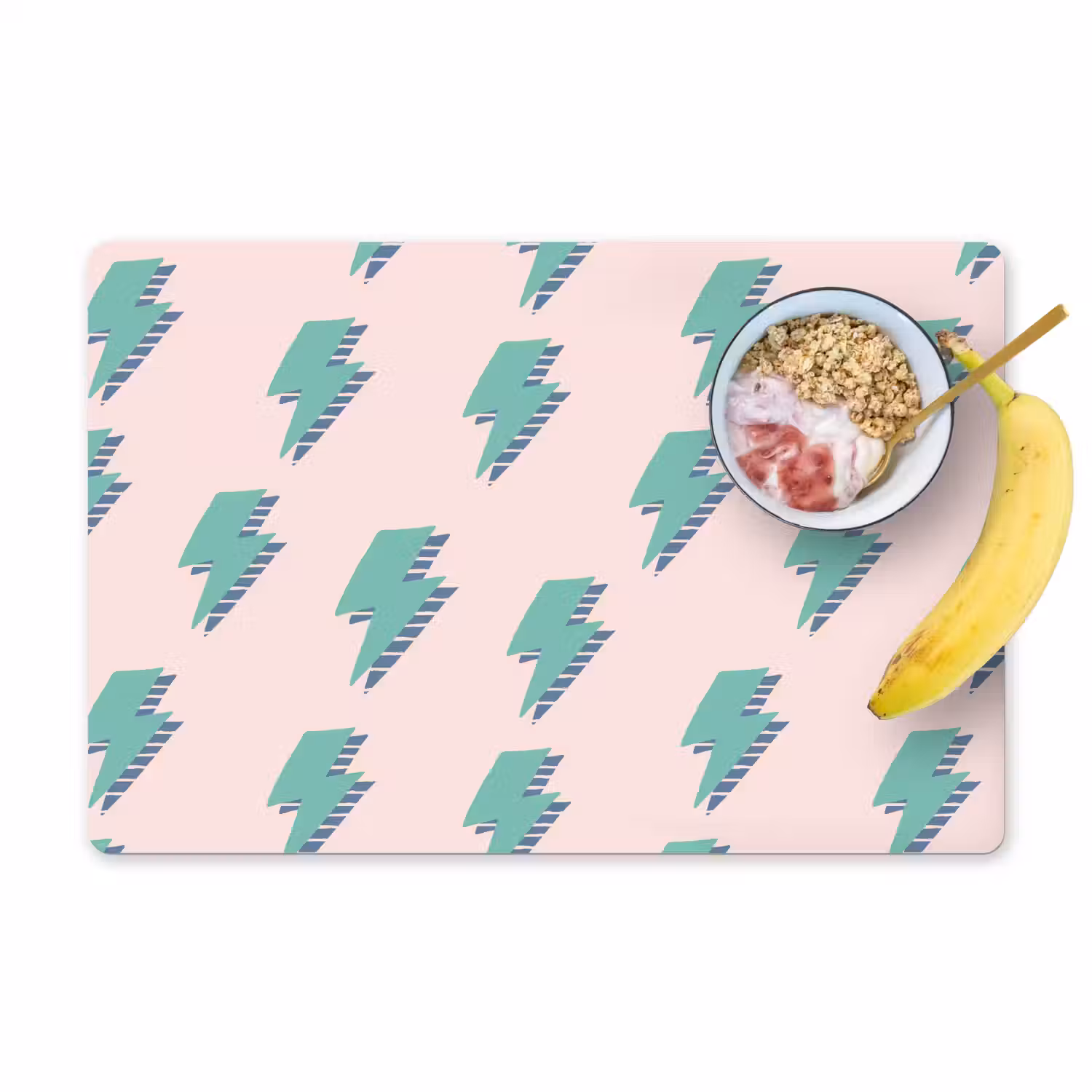 Patroon - Bliksem - Roze - Groen Placemat vinyl groot 368 -zzzproduct_Kitchenyeah-website