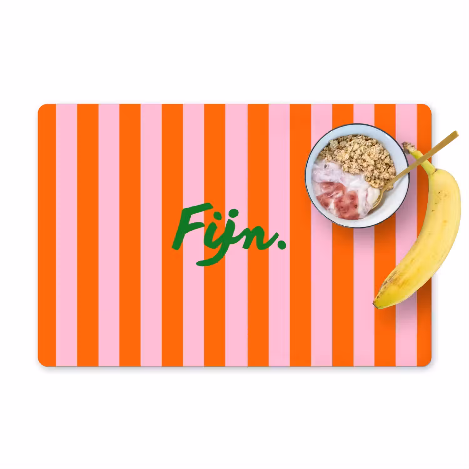 Patroon - Oranje - Fijn - Strepen Placemat vinyl groot -zzzproduct_Kitchenyeah-website