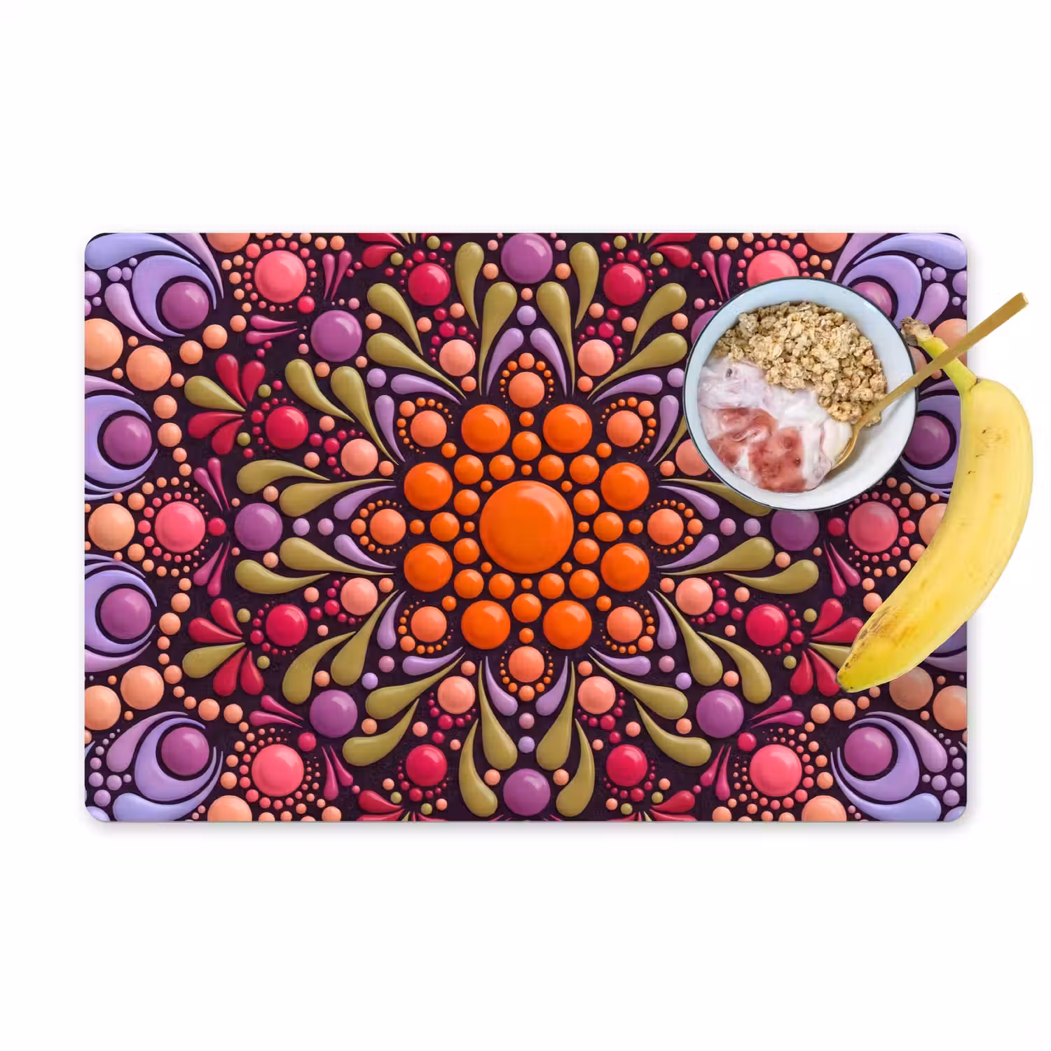 Patroon - Stippen - Abstract - Modern - Kleurrijk Placemat vinyl groot -zzzproduct_Kitchenyeah-website