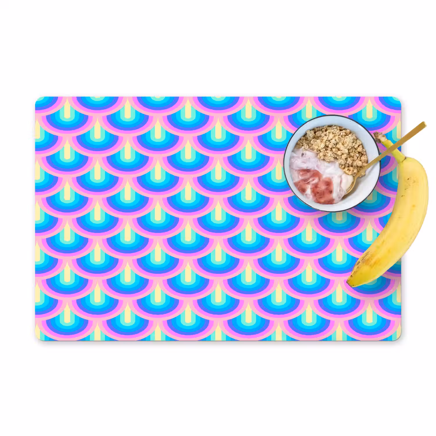Patroon - Regenboogwaaier - Neon Placemat vinyl groot 368 -zzzproduct_Kitchenyeah-website