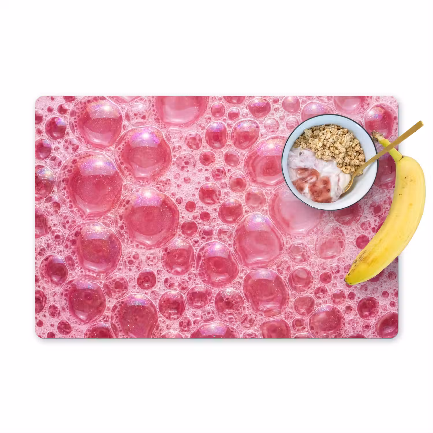 Roze - Schuim - Bubbels Placemat vinyl groot -zzzproduct_Kitchenyeah-website