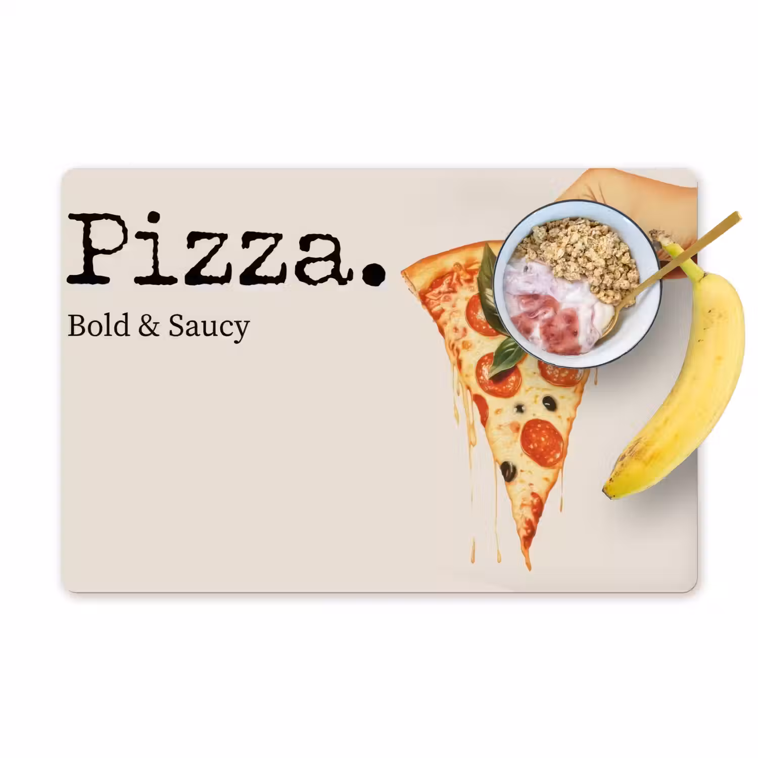Pizza - Kaas - Pepperoni Placemat vinyl groot -zzzproduct_Kitchenyeah-website