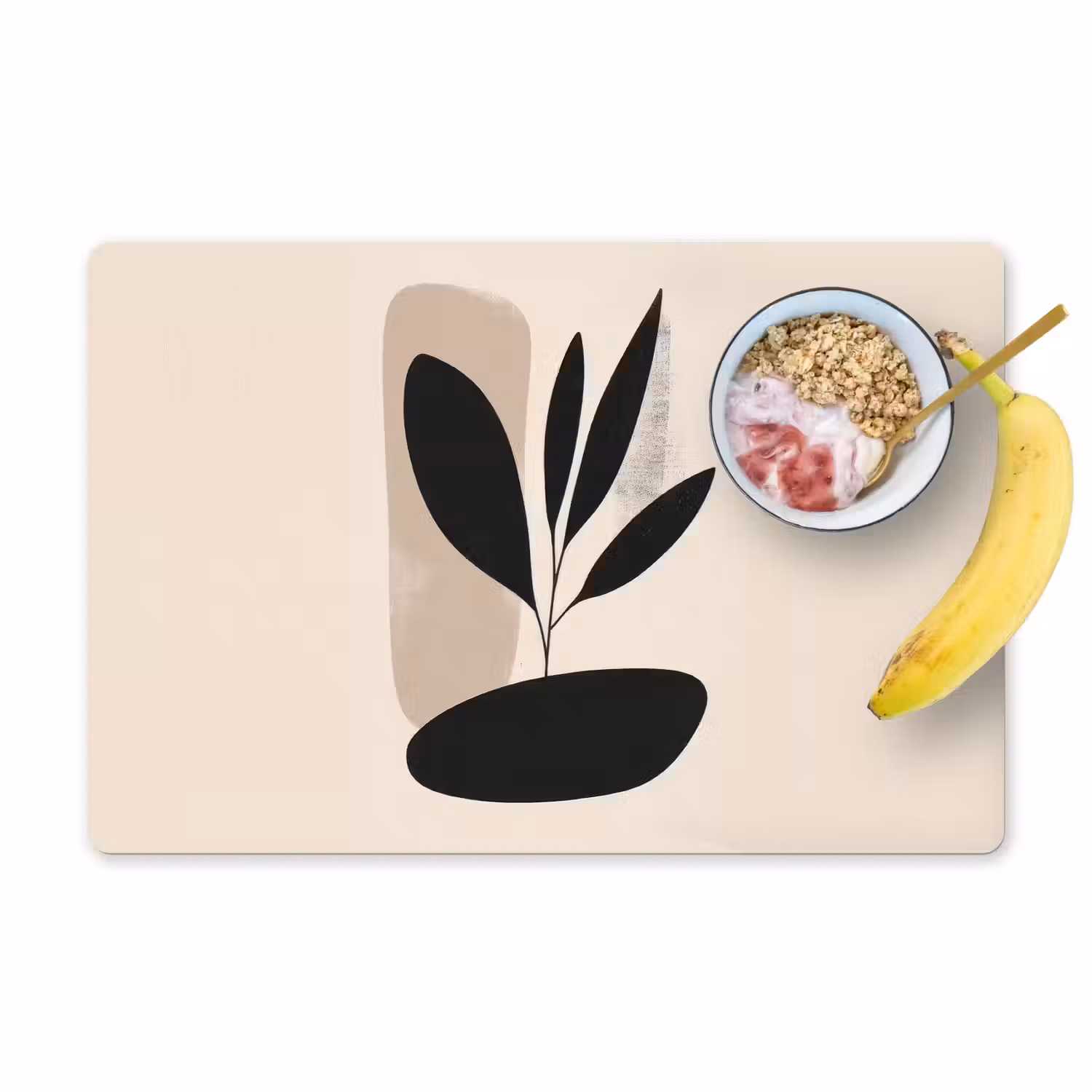 Plant - Beige - Japandi Placemat vinyl groot -zzzproduct_Kitchenyeah-website