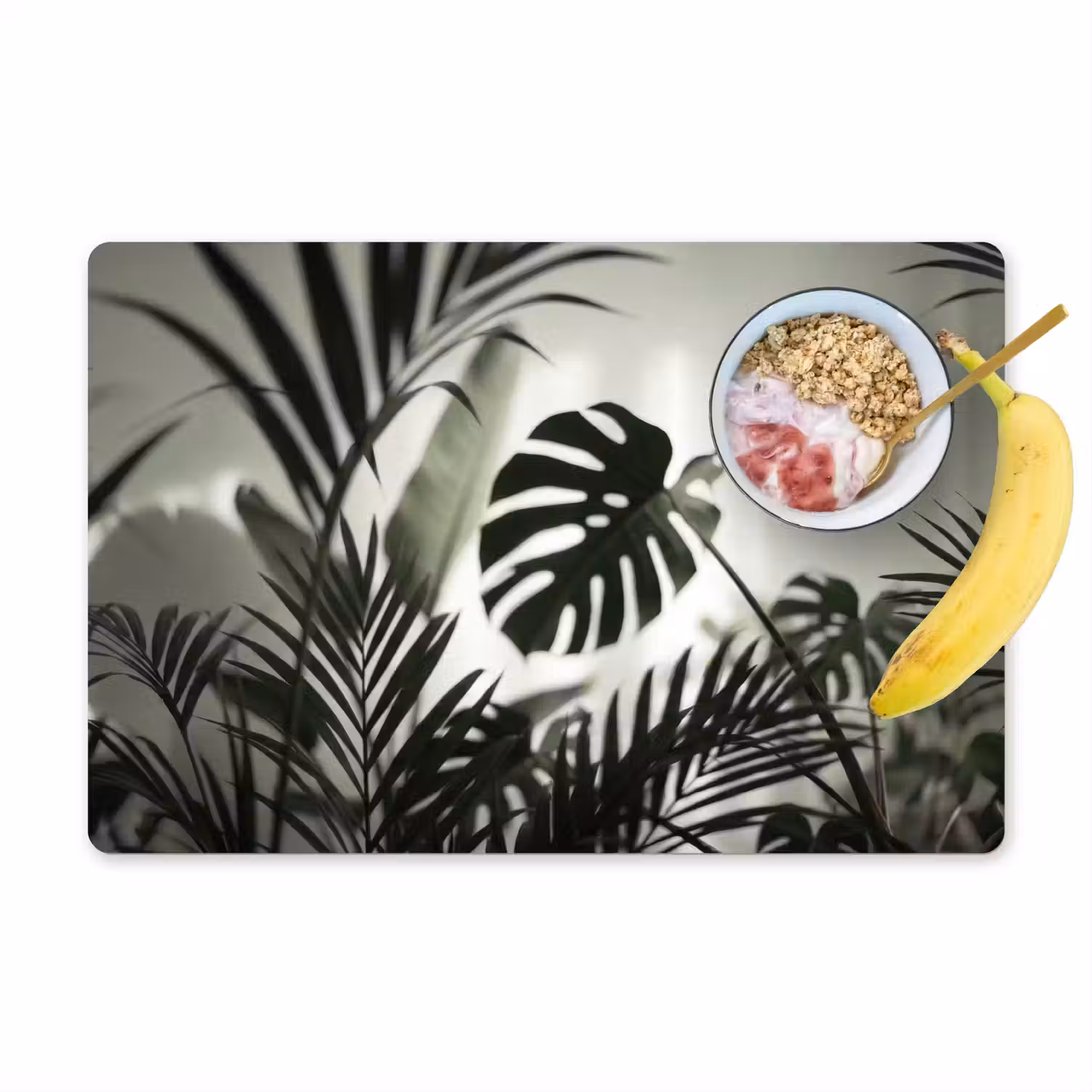 Planten - Bladeren - Natuur - Minimalistisch - Groen Placemat vinyl groot -zzzproduct_Kitchenyeah-website