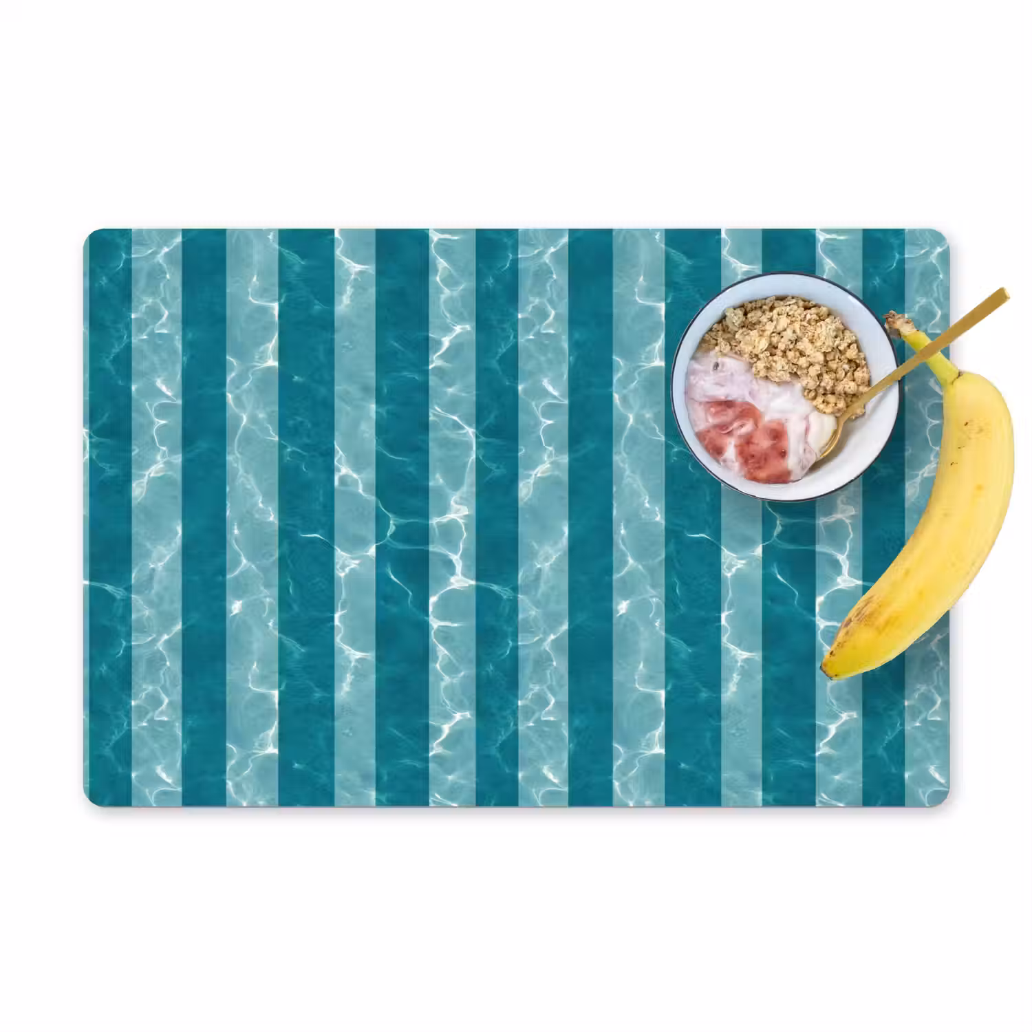 Zwembad - Strepen - Groen Placemat vinyl groot 368 -zzzproduct_Kitchenyeah-website