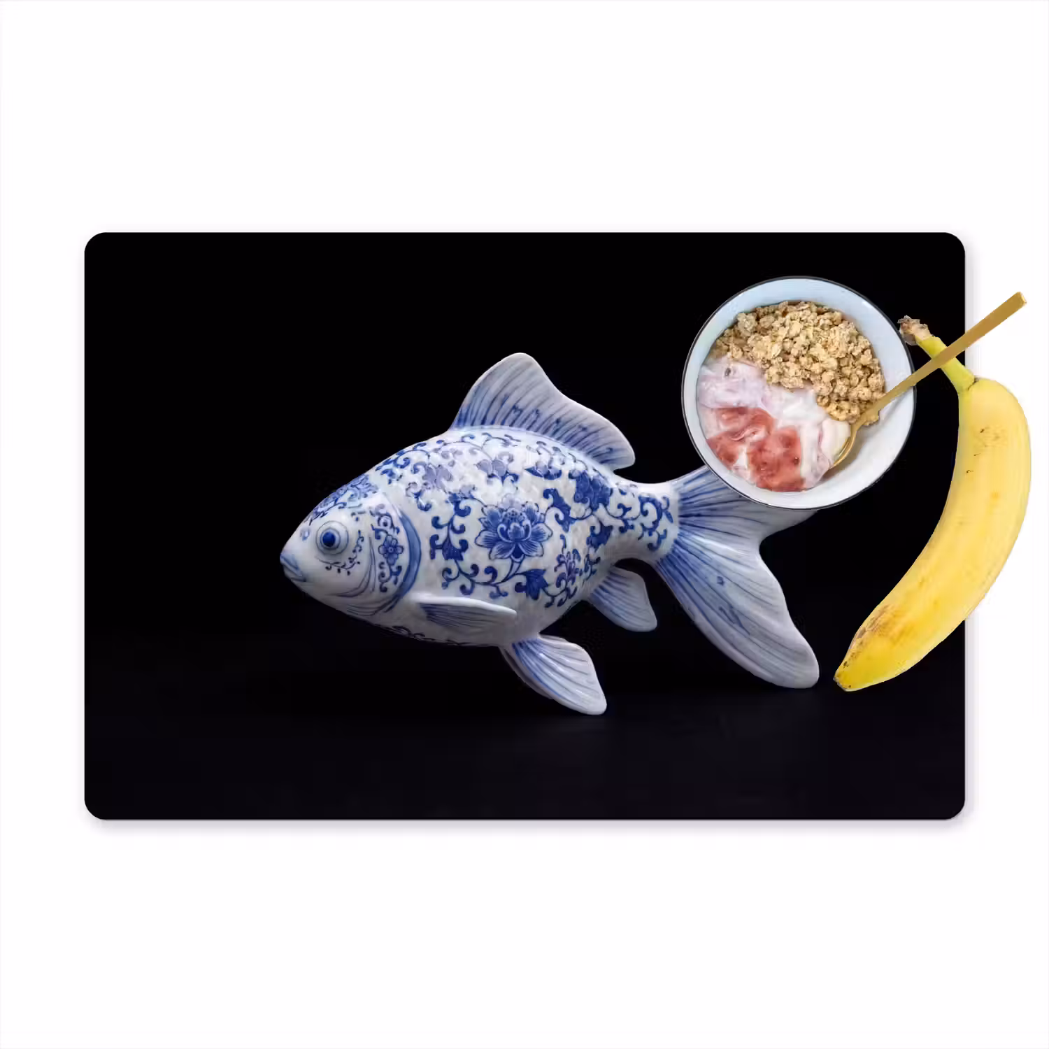 Porselein - Goudvis - Delfts - Blauw Placemat vinyl groot -zzzproduct_Kitchenyeah-website