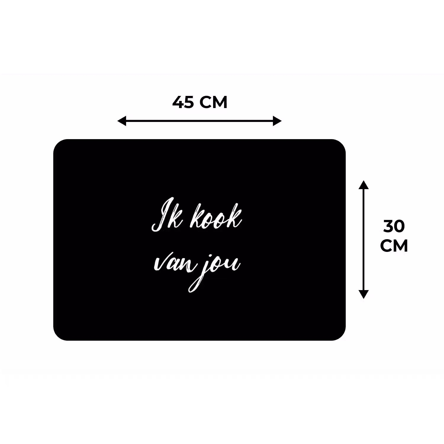 Quotes - Spreuken - Ik kook van jou - Liefde - Partner Placemat vinyl groot -specs