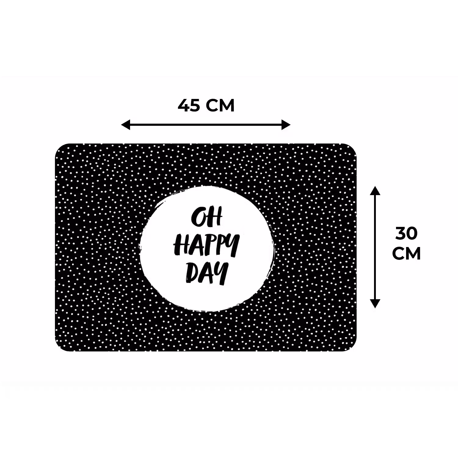 Quotes - Tekst - Oh happy day - Geluk Placemat vinyl groot -specs