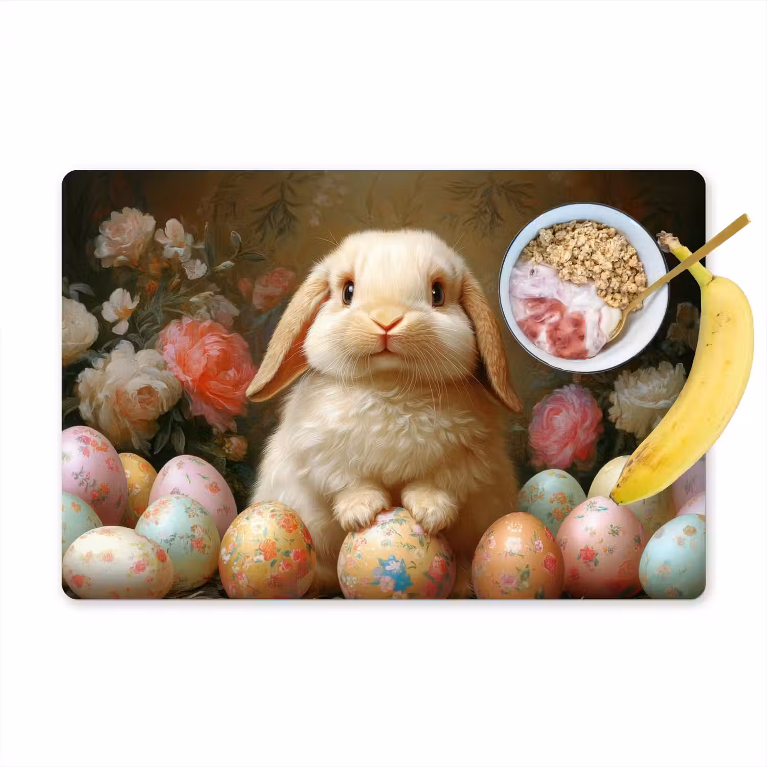 Konijn - Paaseieren - Stilleven Placemat vinyl groot -zzzproduct_Kitchenyeah-website