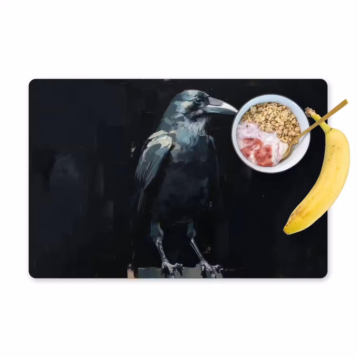 Raaf - Vogels - Zwart Placemat vinyl groot -zzzproduct_Kitchenyeah-website