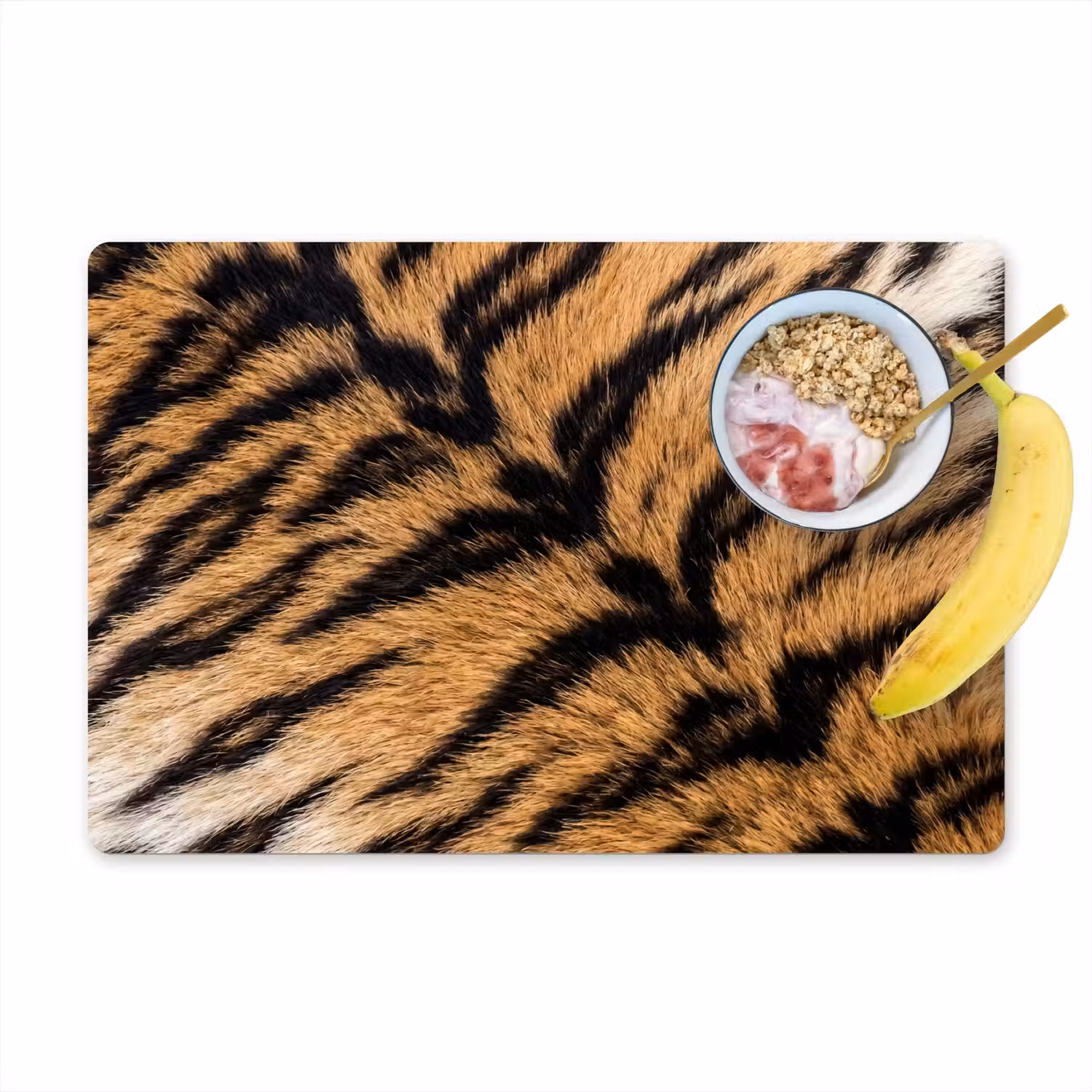 Realistisch - Tijgervacht - Zwart Placemat vinyl groot -zzzproduct_Kitchenyeah-website