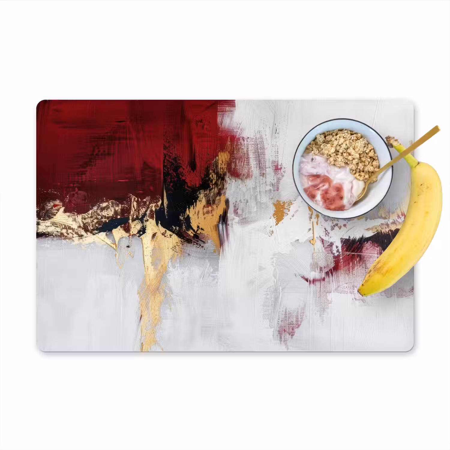 Rood - Marmer - Abstract - Goud - Modern Placemat vinyl groot -zzzproduct_Kitchenyeah-website