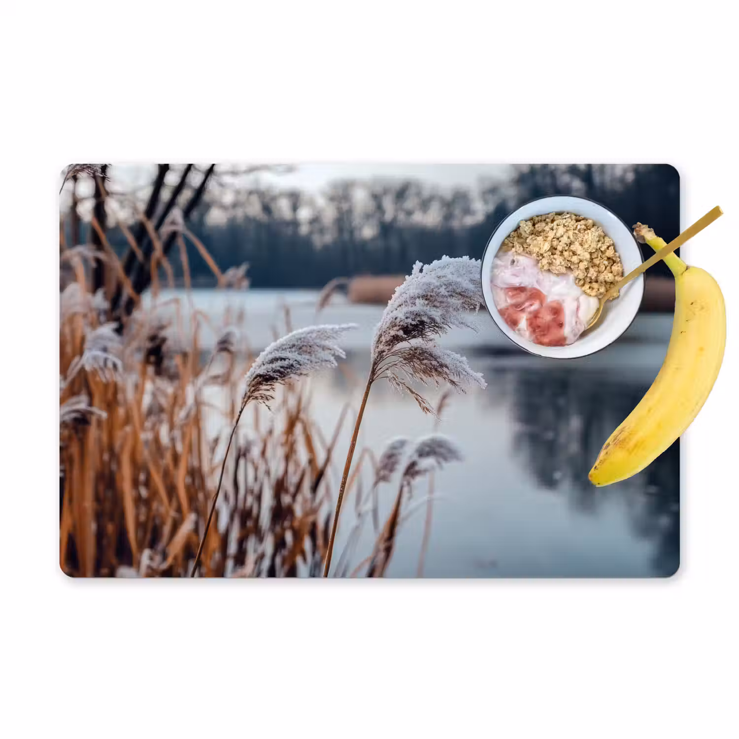 Riet - Gras - Natuur - Winter - Meer Placemat vinyl groot -zzzproduct_Kitchenyeah-website