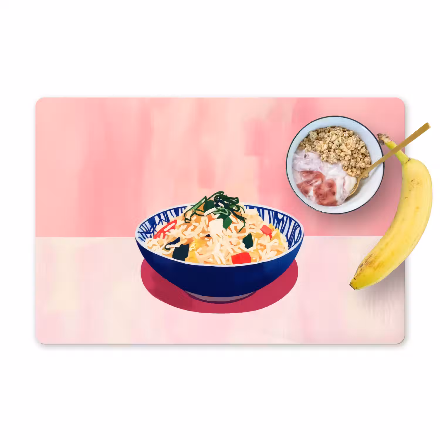 Rijst - Illustratie - Kom - Groente Placemat vinyl groot -zzzproduct_Kitchenyeah-website