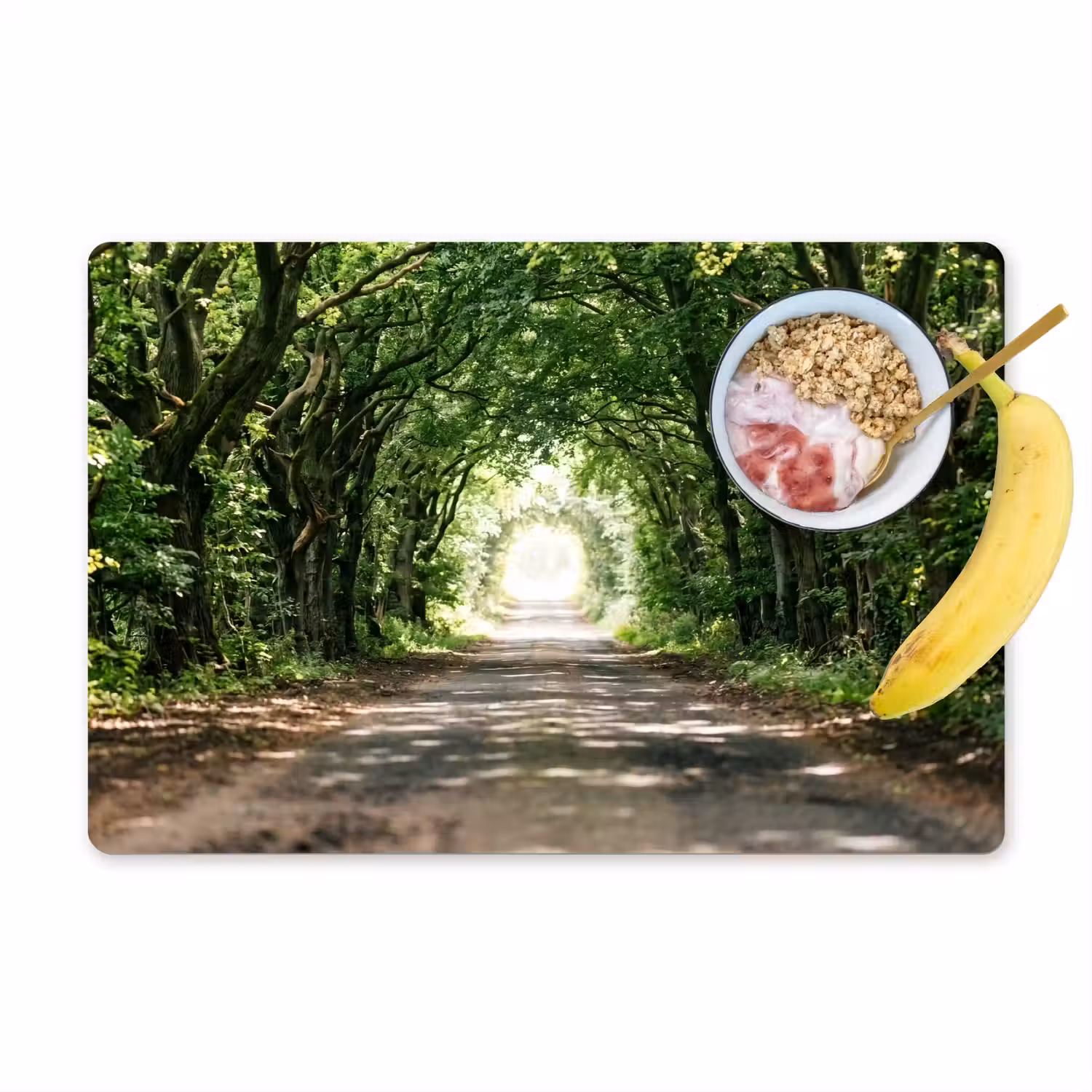 Weg - Bomen - Natuur - Groen Placemat vinyl groot -zzzproduct_Kitchenyeah-website