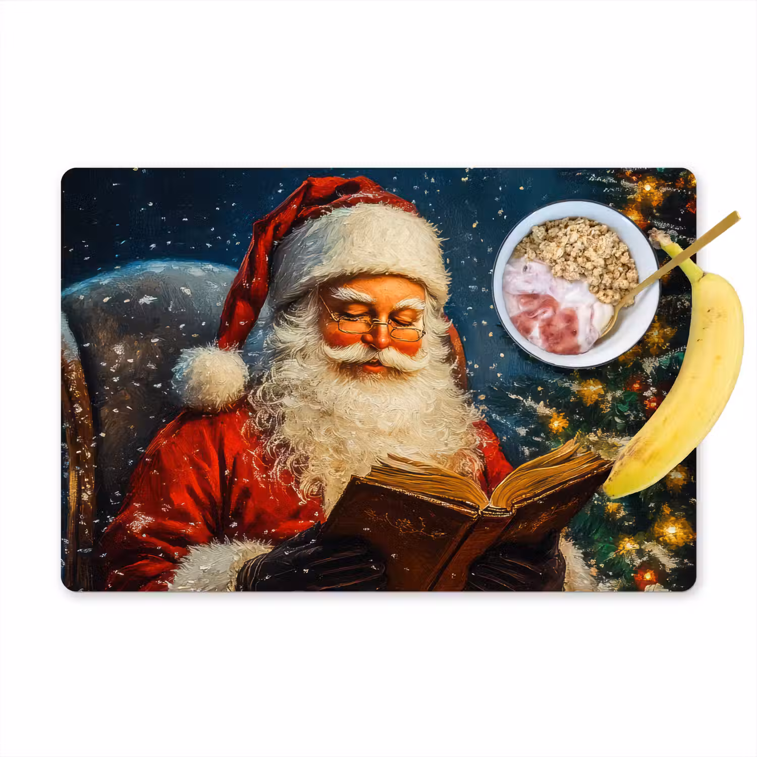 Kerstman - Kerst - Winter - Kerstboom Placemat vinyl groot -zzzproduct_Kitchenyeah-website