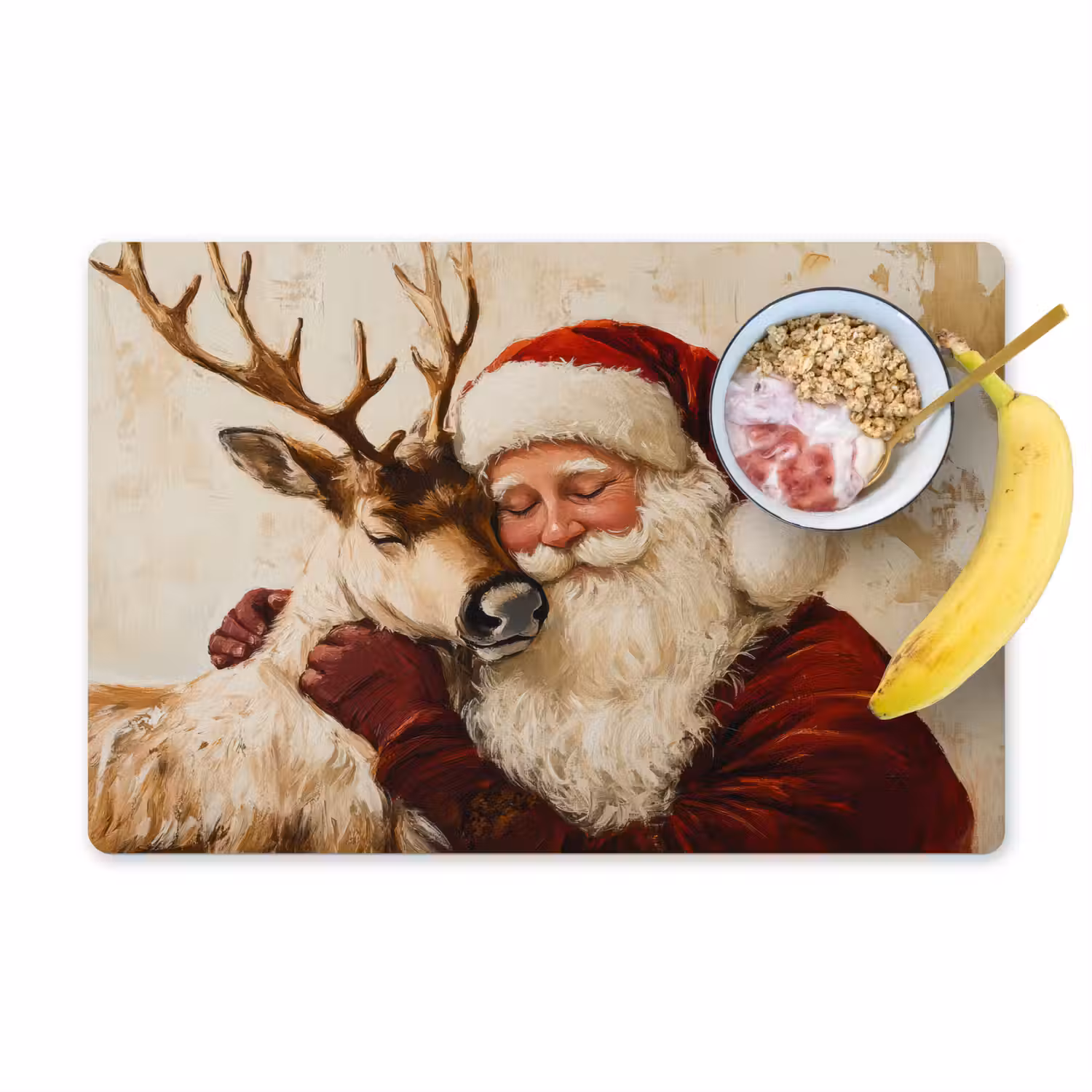 Kerstman - Rendier - Kerst - Christmas Placemat vinyl groot -zzzproduct_Kitchenyeah-website