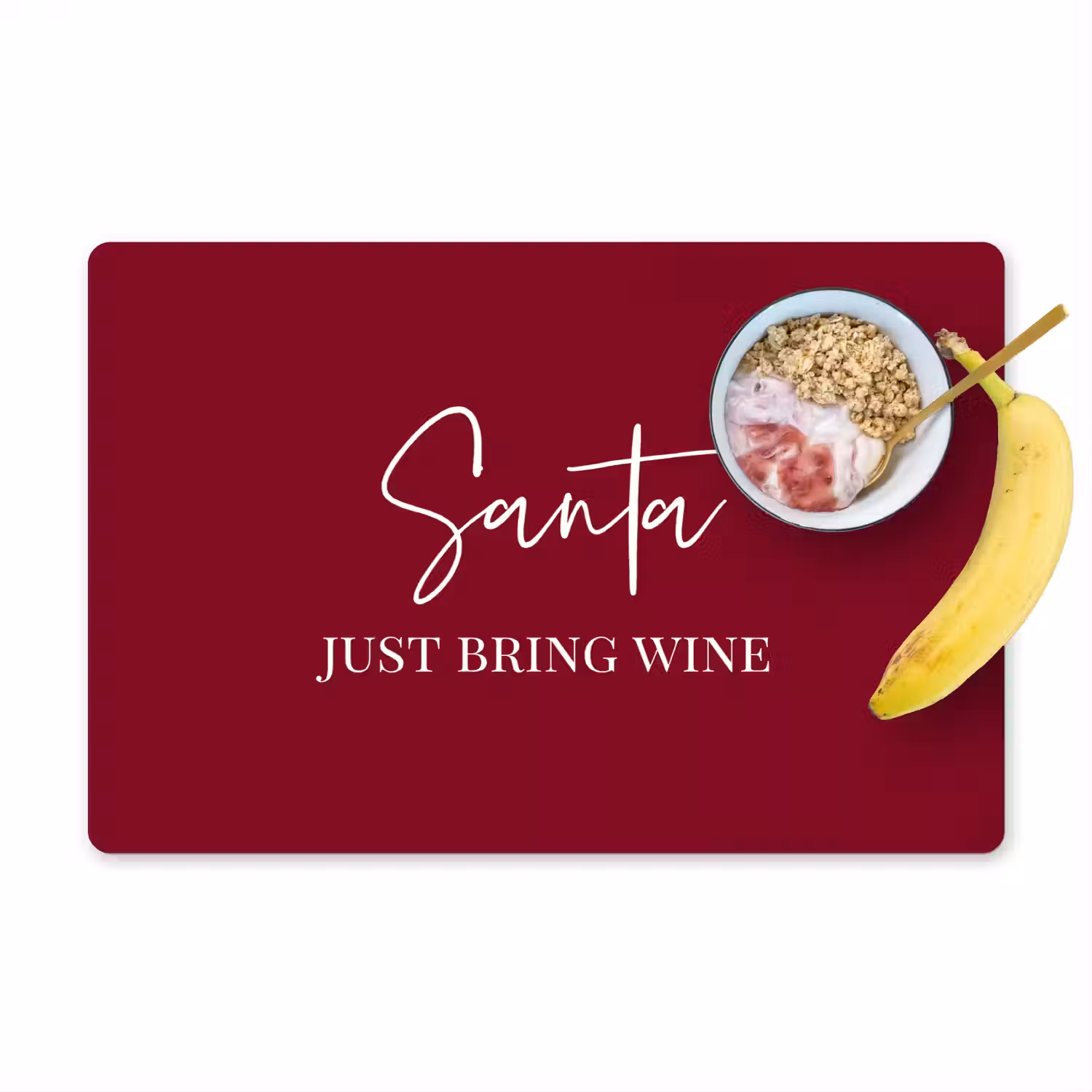 Santa - Wine - Rood - Kerst - Kerstman Placemat vinyl groot -zzzproduct_Kitchenyeah-website