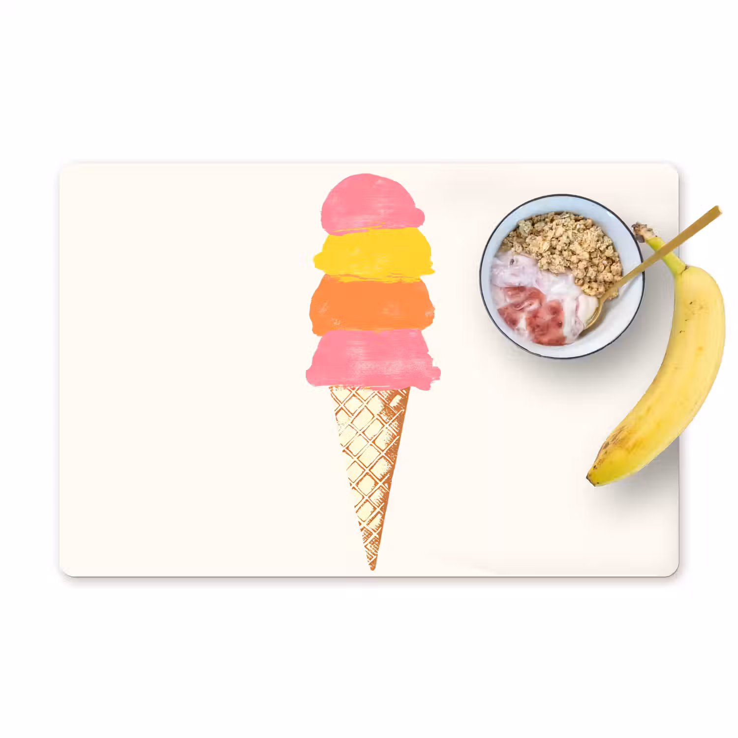 Schepijs - Hoorntje - Illustratie - Minimalistisch Placemat vinyl groot -zzzproduct_Kitchenyeah-website