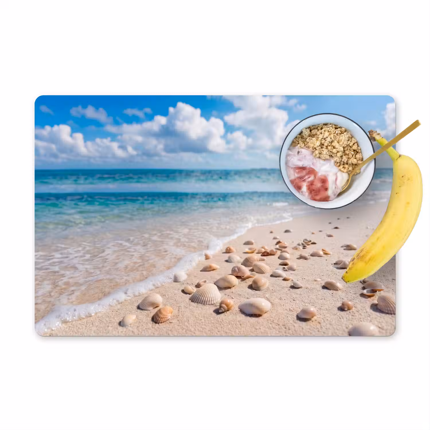 Schelpen - Strand - Natuur - Beige Placemat vinyl groot -zzzproduct_Kitchenyeah-website