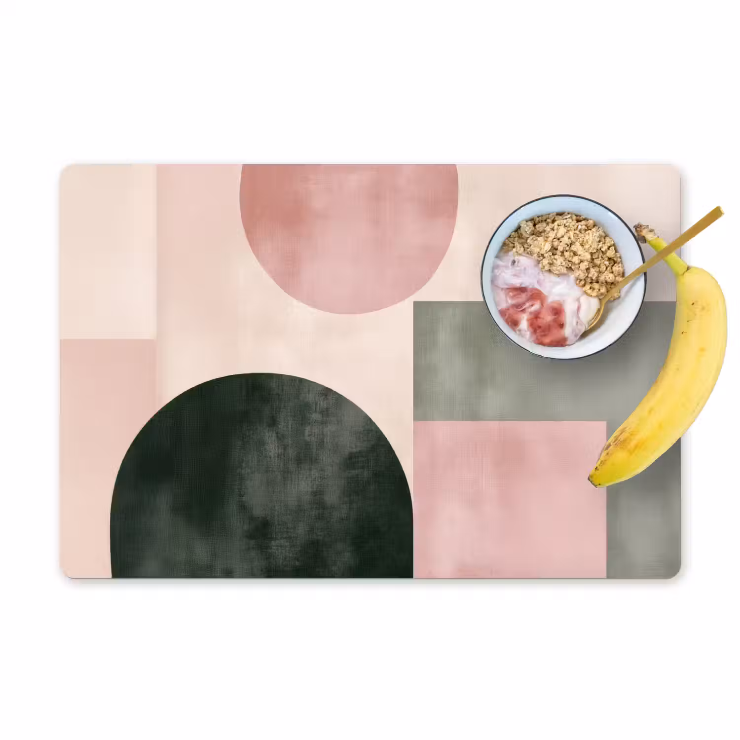 Vormen - Abstract - Cirkel - Zwart Placemat vinyl groot -zzzproduct_Kitchenyeah-website