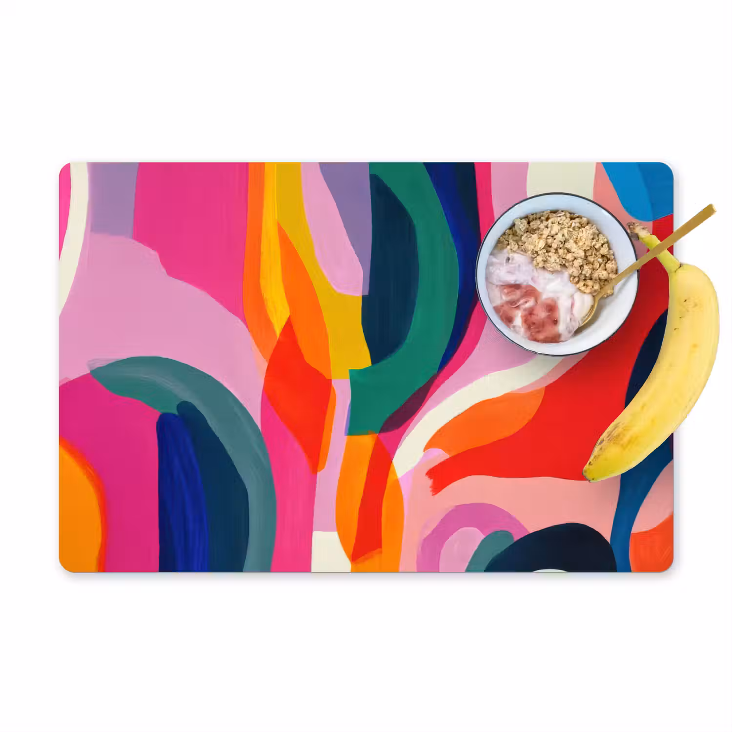 Vormen - Golvend - Abstract - Felroze Placemat vinyl groot -zzzproduct_Kitchenyeah-website