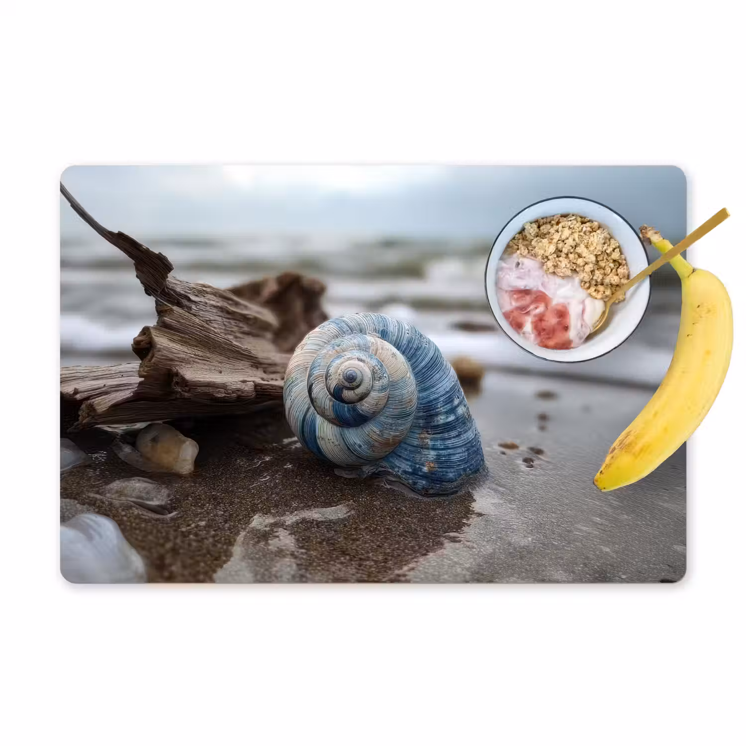 Schelp - Strand - Blauw - Zee Placemat vinyl groot -zzzproduct_Kitchenyeah-website