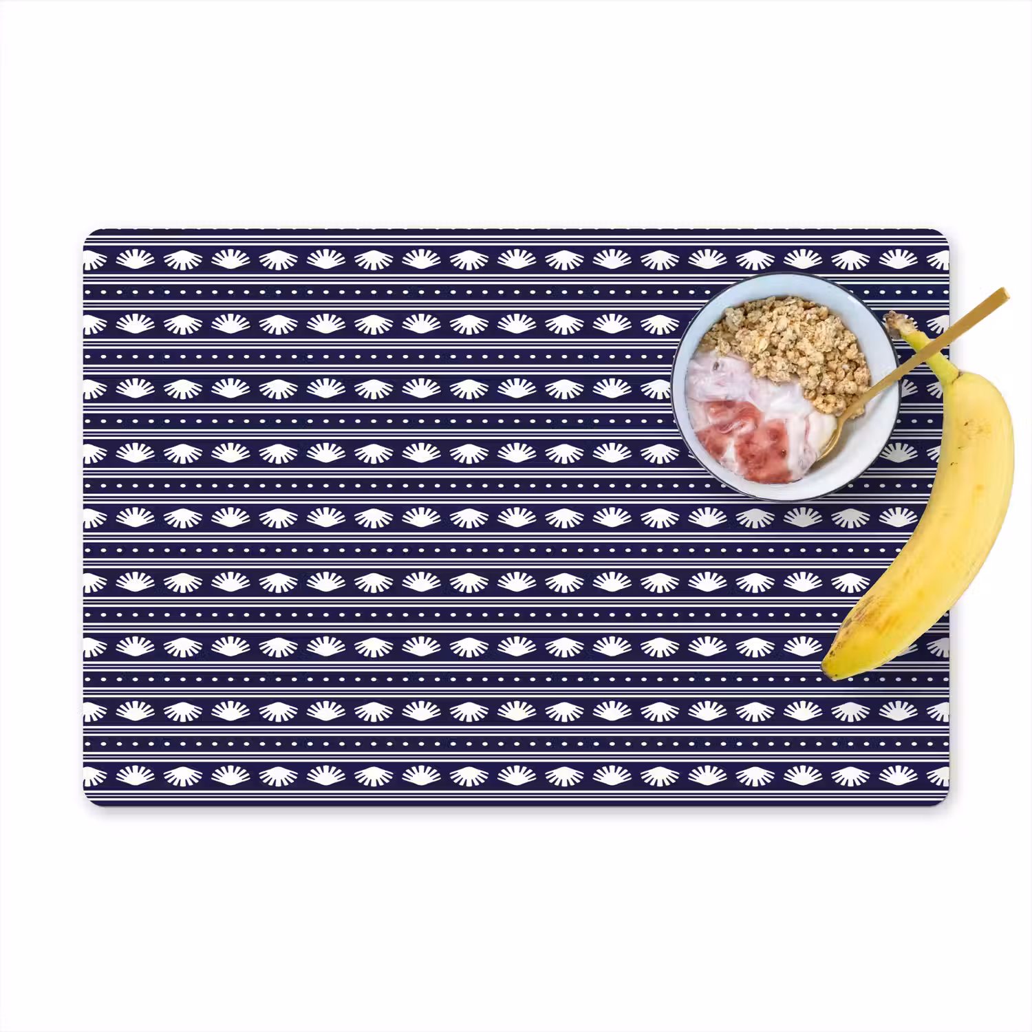 Schelp - Nautisch - Blauw - Wit Placemat vinyl groot 368 -zzzproduct_Kitchenyeah-website