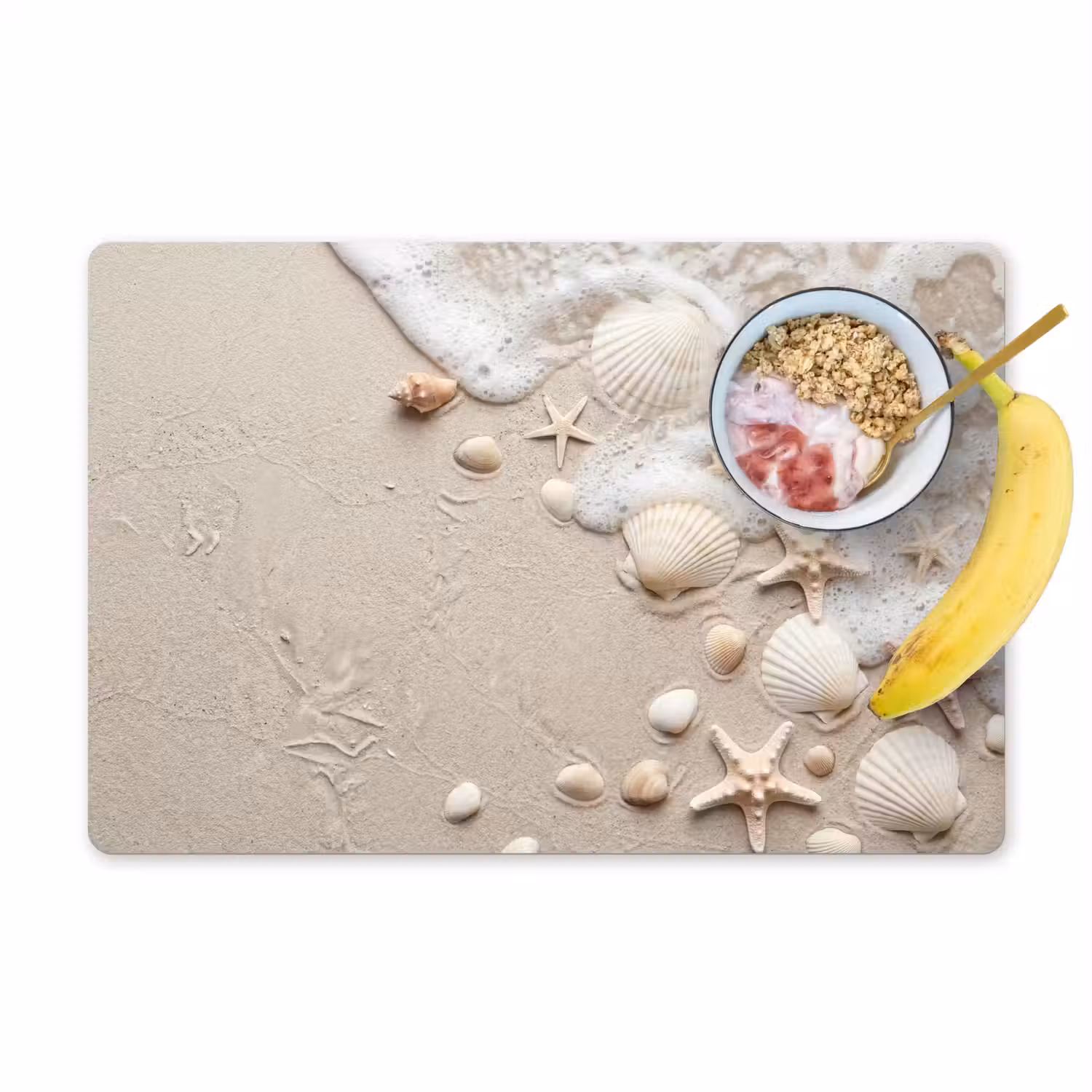Schelpen - Zeesterren - Strand Placemat vinyl groot -zzzproduct_Kitchenyeah-website
