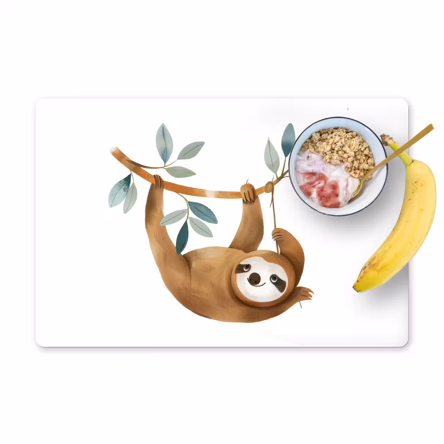 Luiaard - Dier - Jungle dieren Placemat vinyl groot -zzzproduct_Kitchenyeah-website