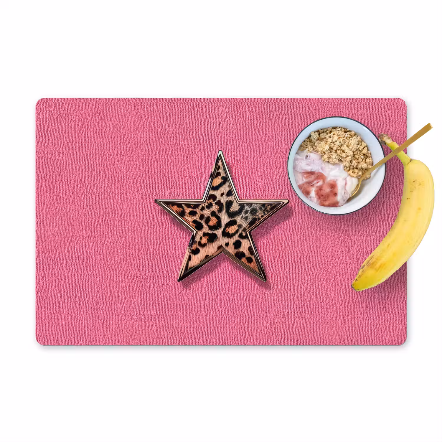 Ster - Luipaard - Print - Roze Placemat vinyl groot -zzzproduct_Kitchenyeah-website