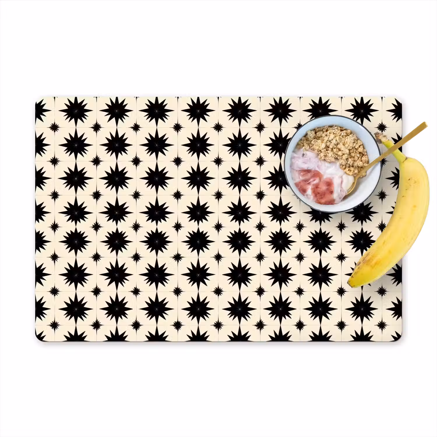 Stervormen - Geometrisch - Zwart Placemat vinyl groot 368 -zzzproduct_Kitchenyeah-website
